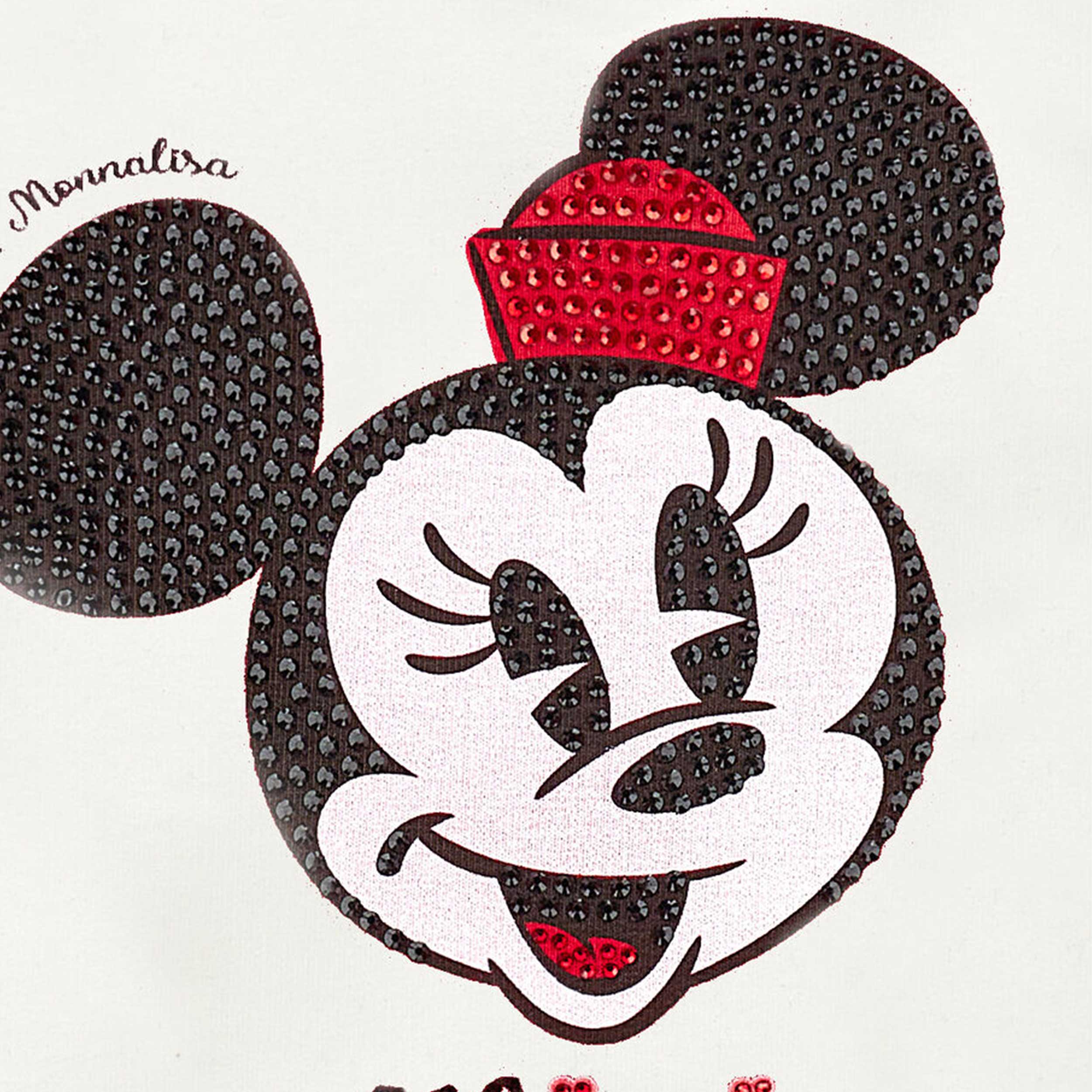 Felpa Bianca Con Minnie E Strass Firmata Monnalisa - annameglio.com abbigliamento moda