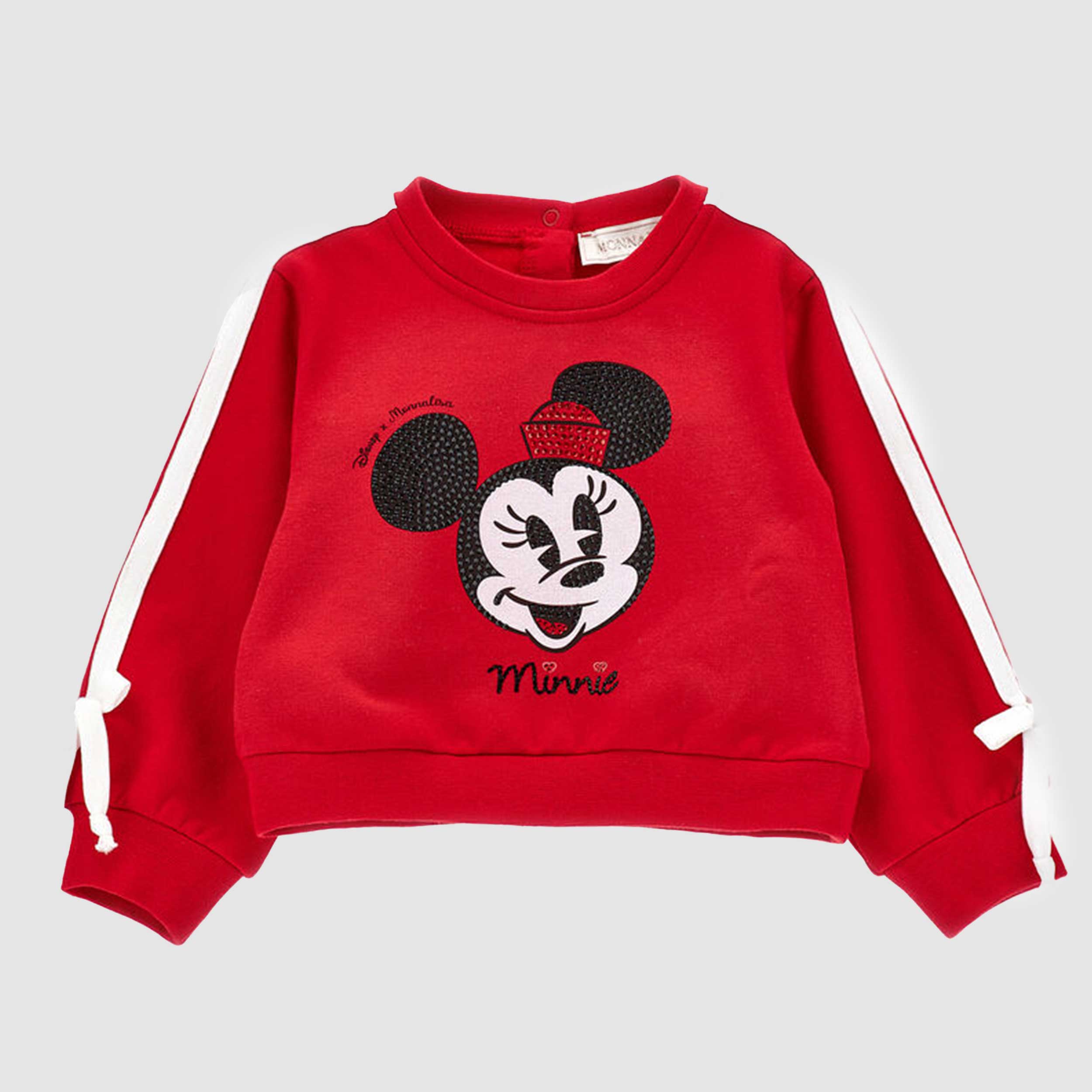 Felpa Rossa Con Minnie E Strass Firmata MONNALISA - annameglio.com abbigliamento moda
