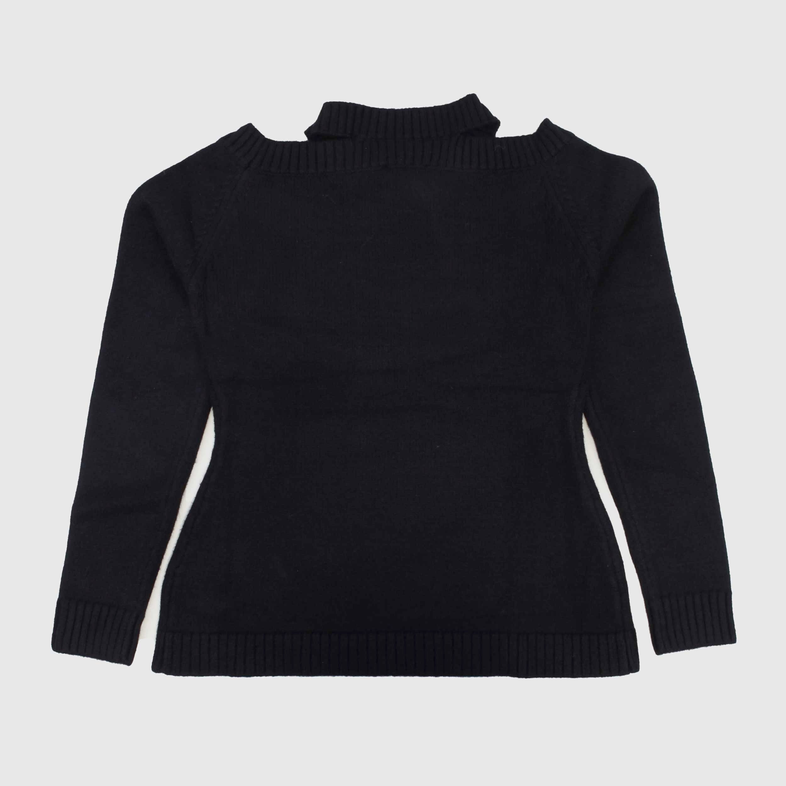 Maglia Nera Con Spalle Scoperte Firmata MONNALISA - annameglio.com abbigliamento moda