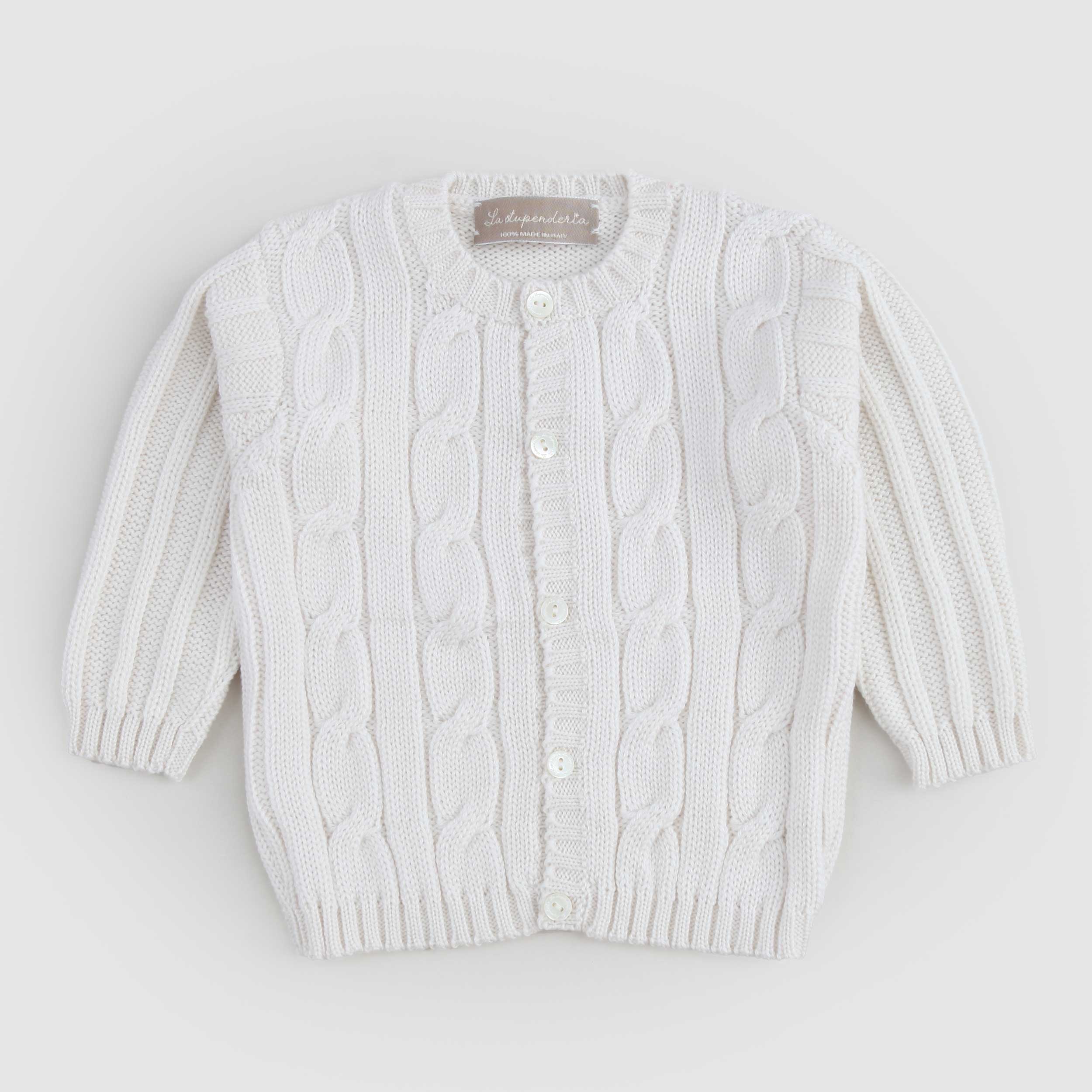 Cardigan Girocollo Latte Firmato LA STUPENDERIA - annameglio.com abbigliamento moda