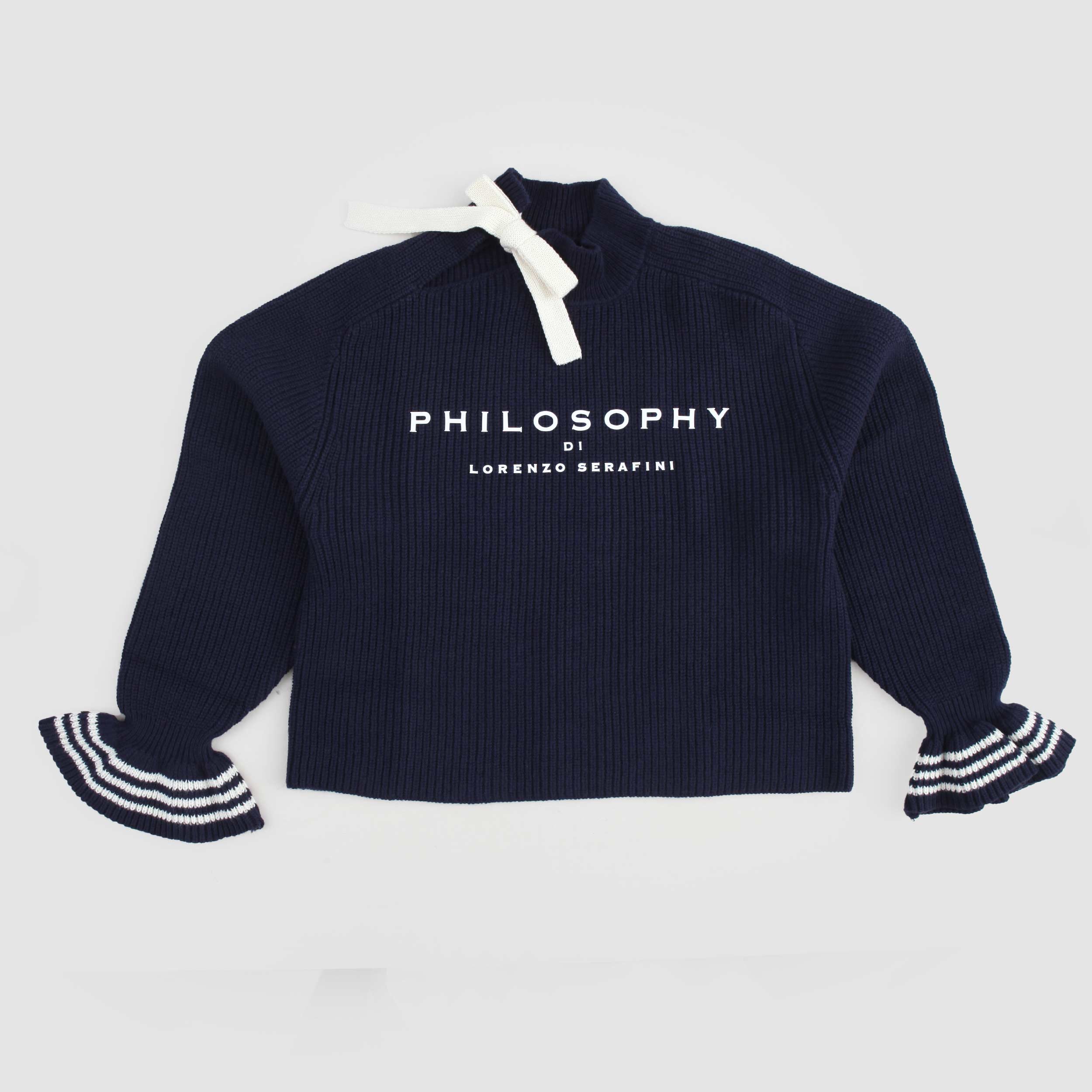 Maglioncino Blu Con Volant Firmato PHILOSOPHY - annameglio.com abbigliamento moda