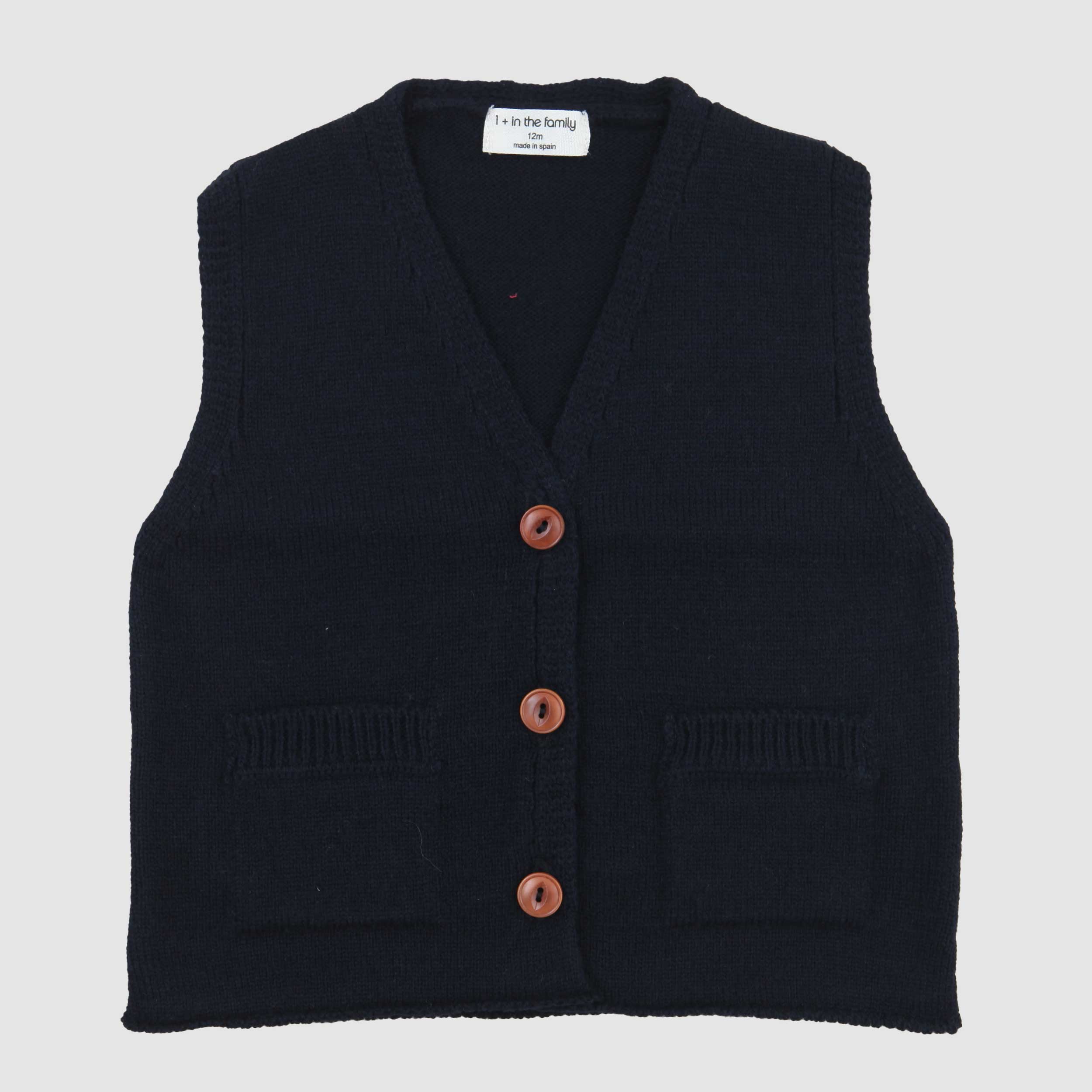 Gilet Blu Firmato ONE MORE IN THE FAMILY - annameglio.com abbigliamento moda