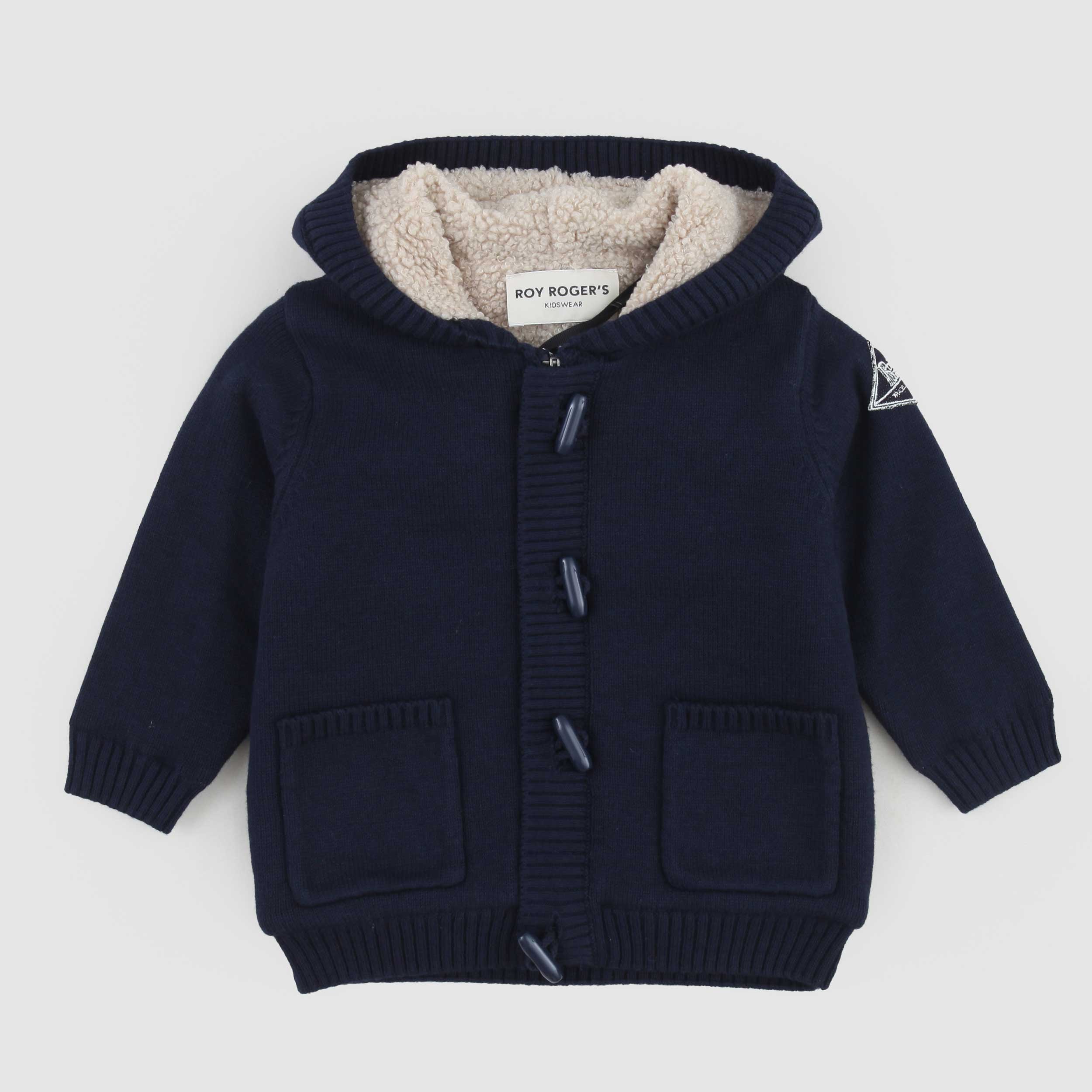 Cardigan Blu Con Cappuccio Firmato ROY ROGERS - annameglio.com abbigliamento moda