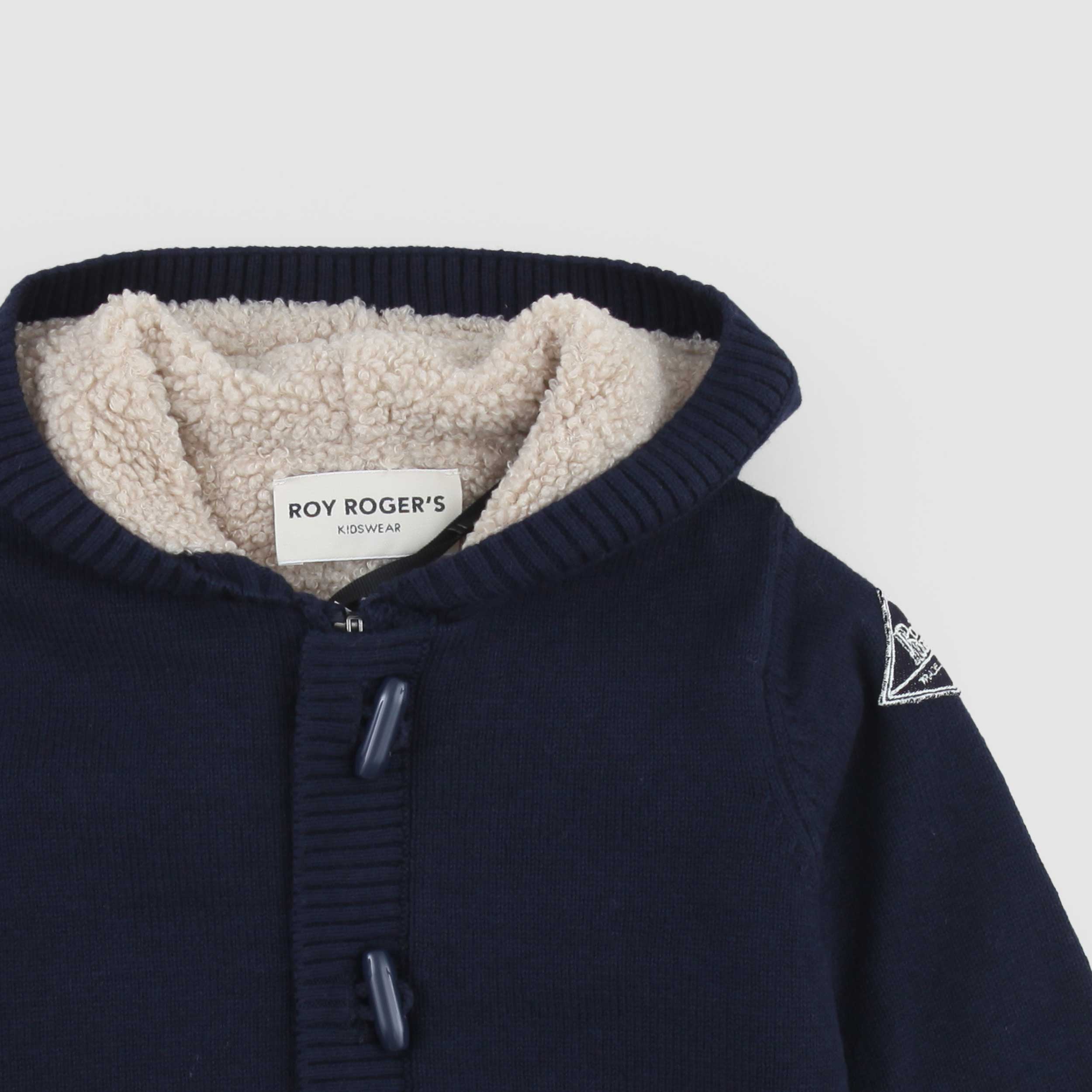 Cardigan Blu Con Cappuccio Firmato ROY ROGERS - annameglio.com abbigliamento moda