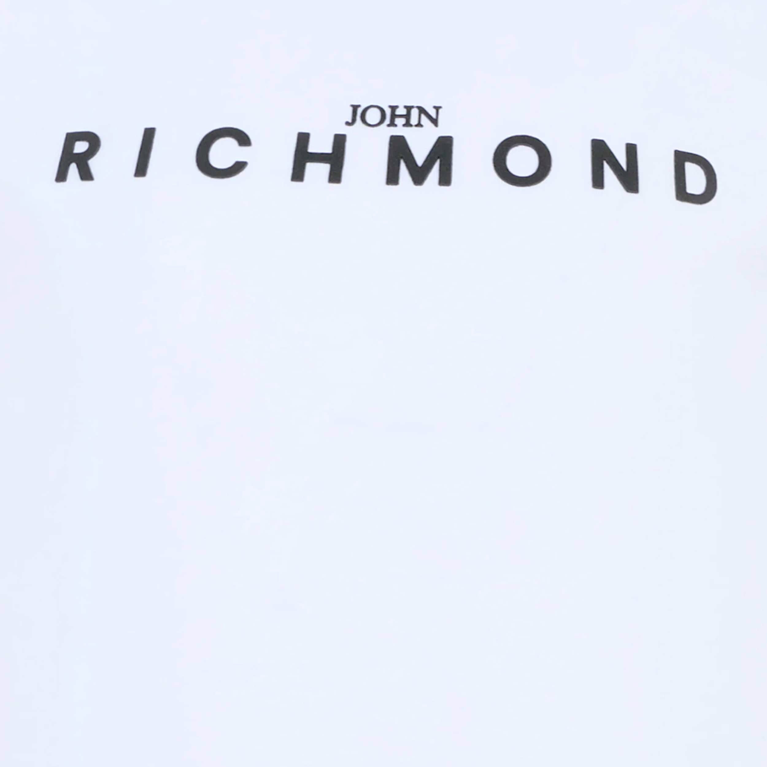 T-shirt Bianca Con Logo Nero Firmata JOHN RICHMOND - annameglio.com abbigliamento moda