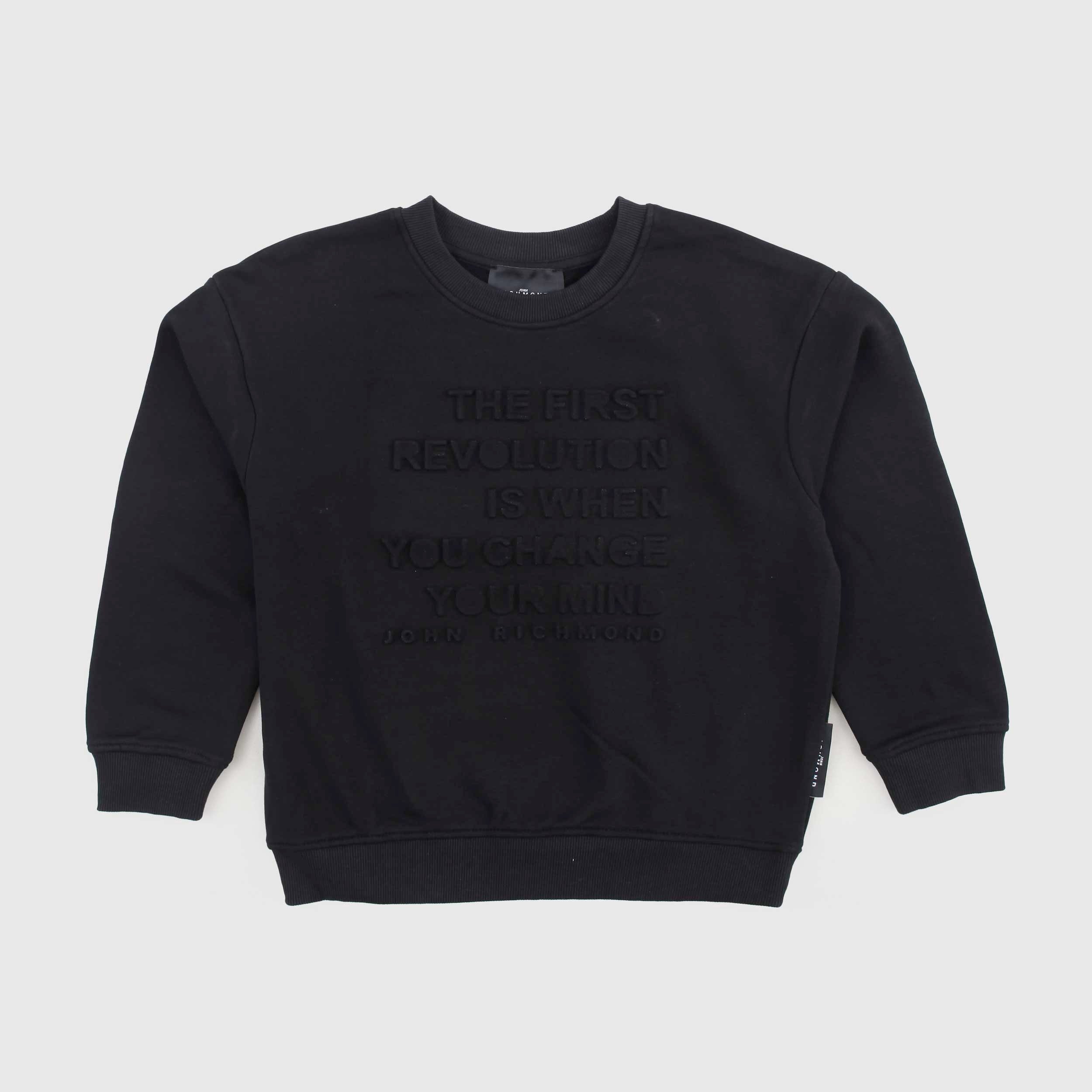 Felpa Nera Con Girocollo Firmata JOHN RICHMOND - annameglio.com abbigliamento moda