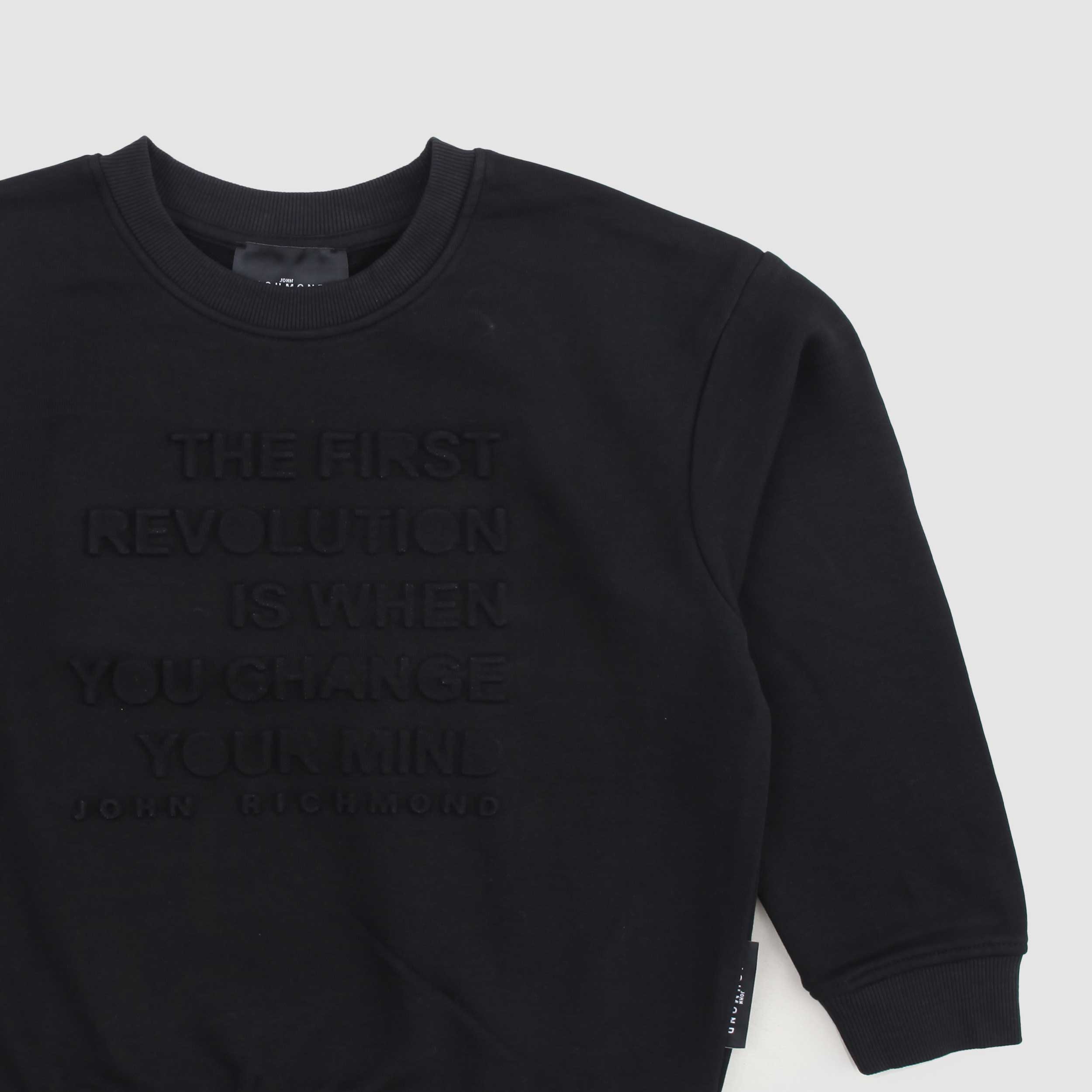 Felpa Nera Con Girocollo Firmata JOHN RICHMOND - annameglio.com abbigliamento moda