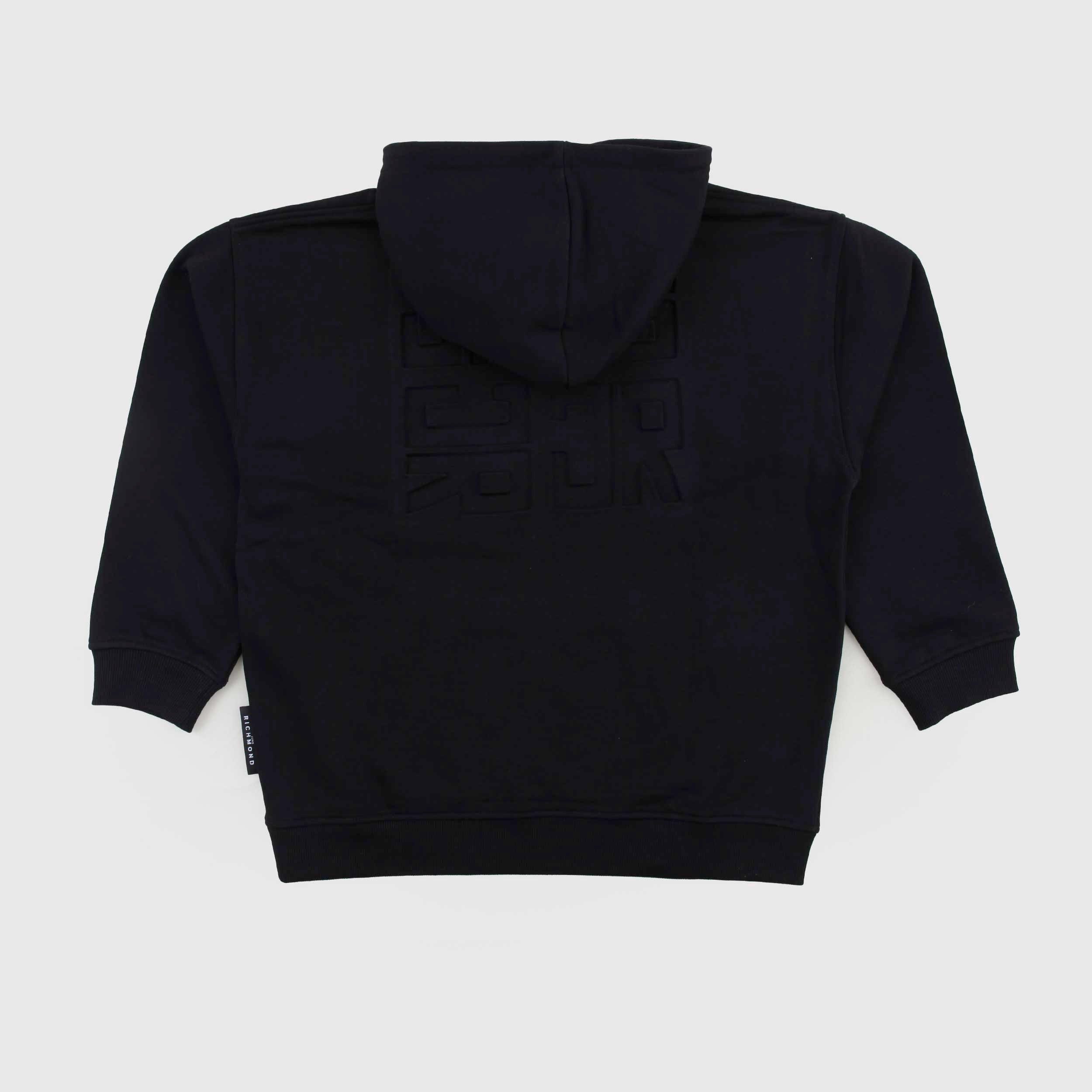 Felpa Nera E Logo In Rilievo Firmata JOHN RICHMOND - annameglio.com abbigliamento moda