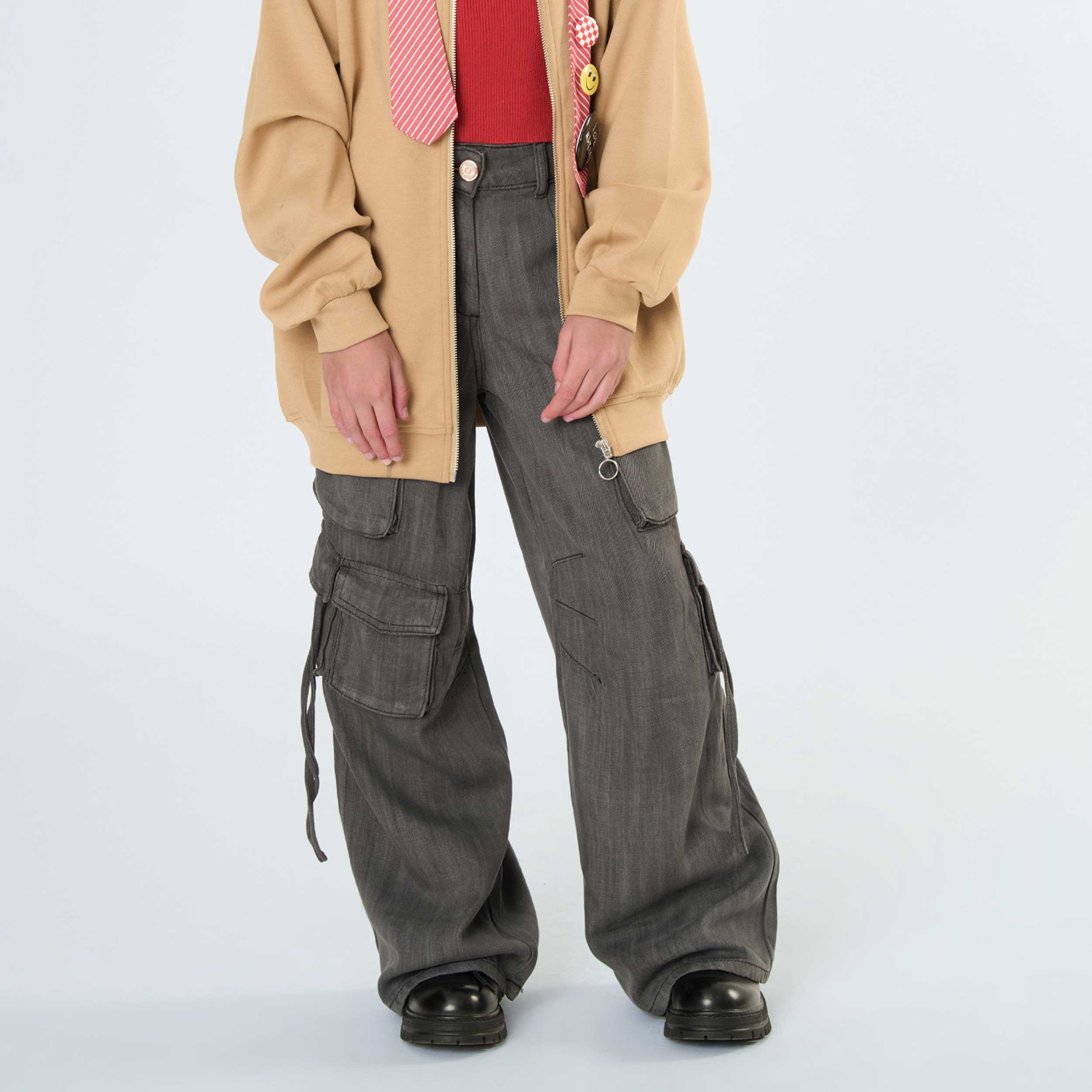 TOBETOO Grey Cargo Pants