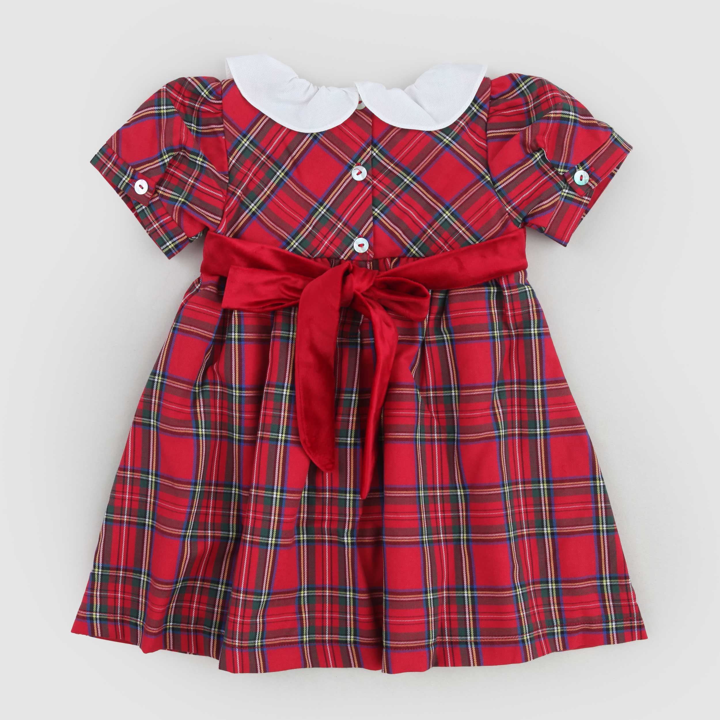 Abito Scozzese Rosso E Cinta In Velluto By COCCODE - annameglio.com abbigliamento moda