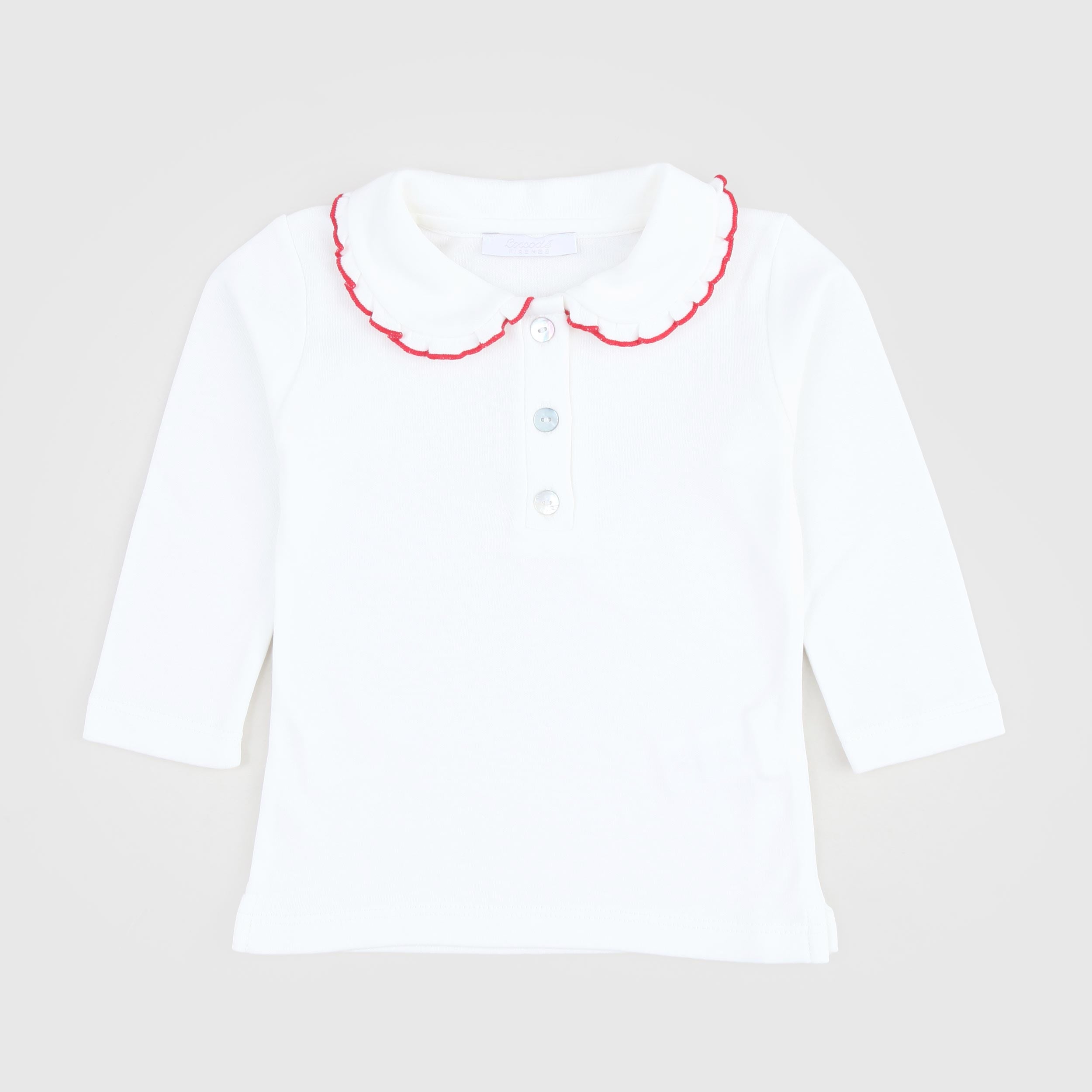 Polo Bianca Con Colletto Smerlato Firmata COCCODE - annameglio.com abbigliamento moda