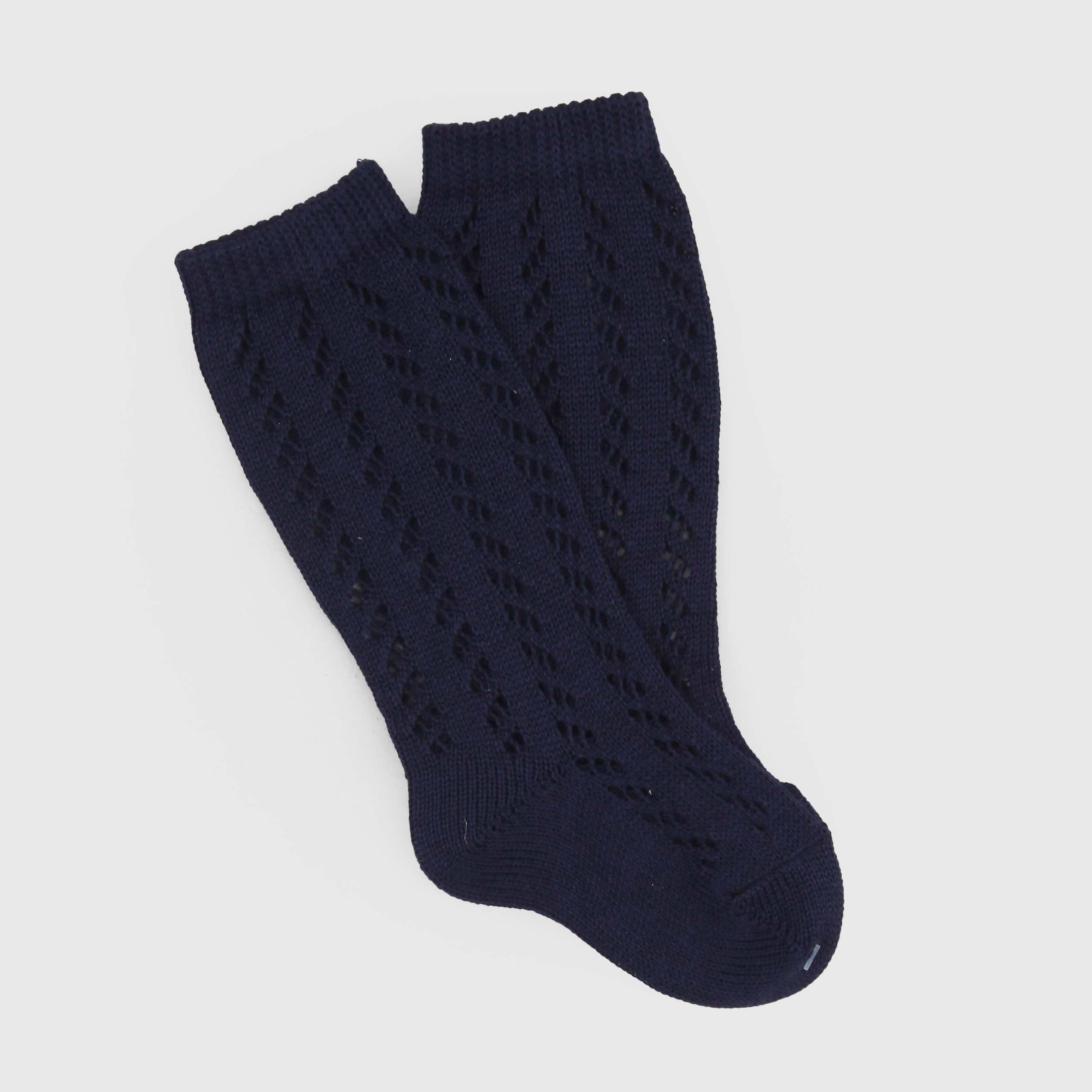 Calzettone Blu Traforato Firmato COCCODE - annameglio.com abbigliamento moda