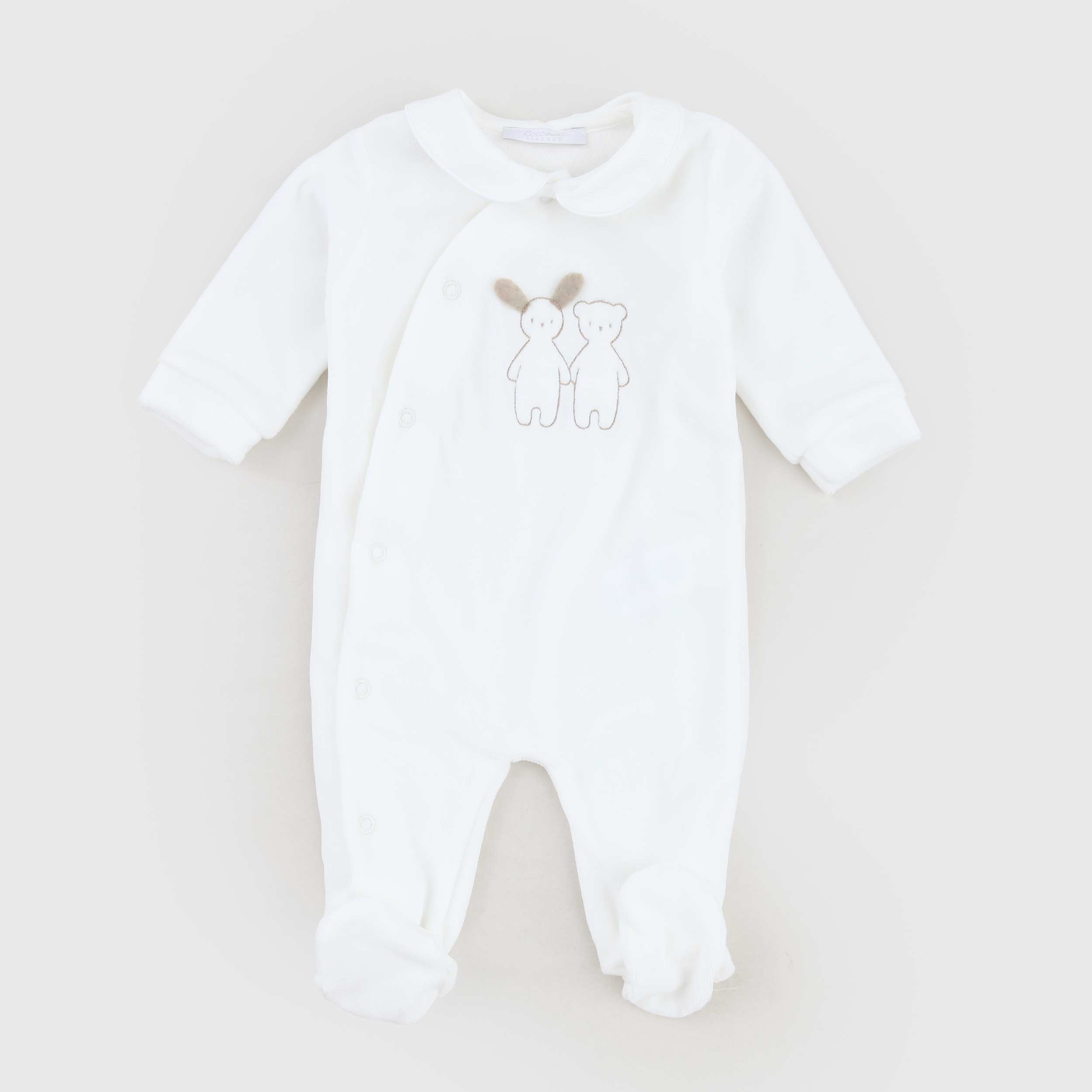 Tutina Bianca E Impunture Marroni Firmata COCCODE - annameglio.com abbigliamento moda