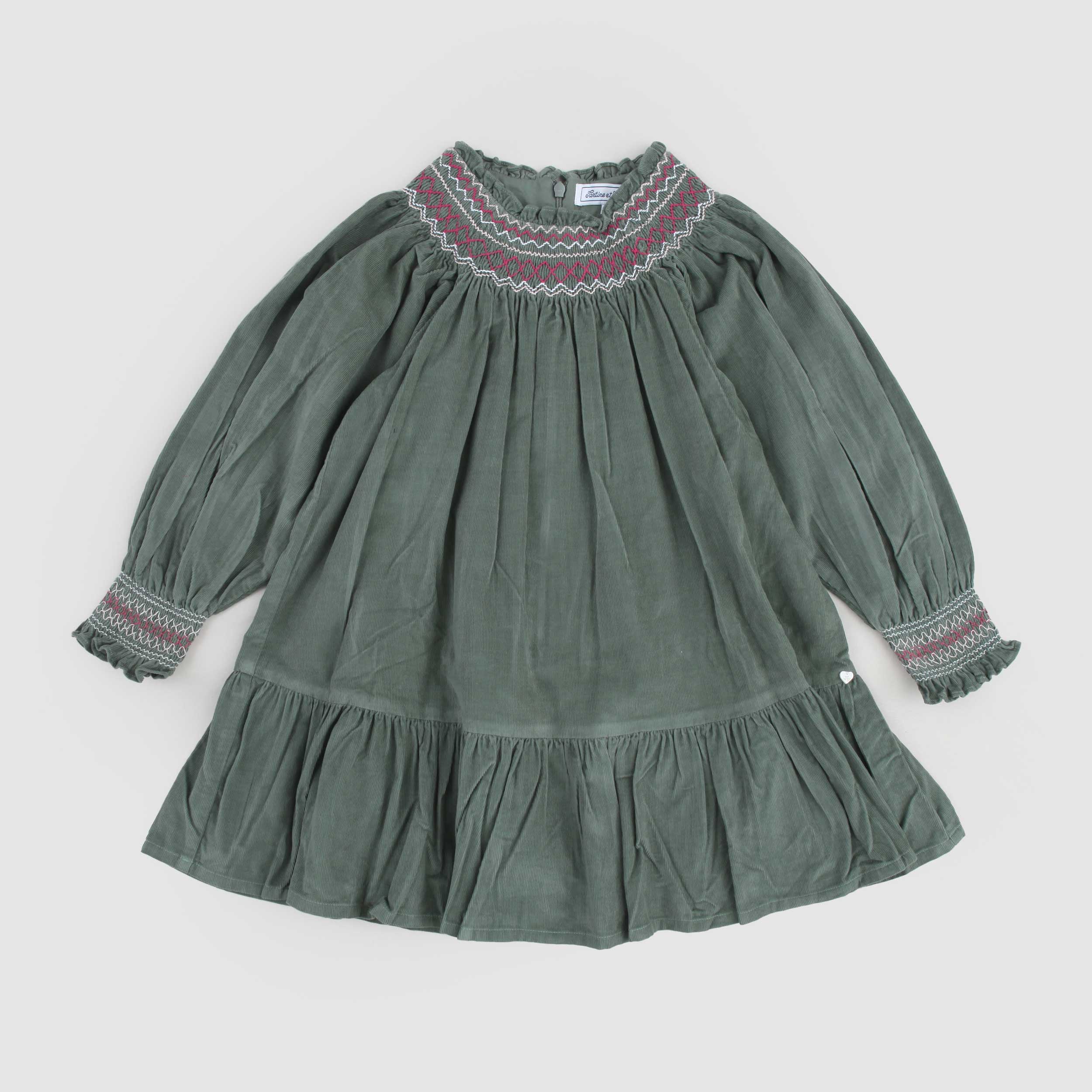 Abito Verde In Velluto By TARTINE ET CHOCOLAT - annameglio.com abbigliamento moda