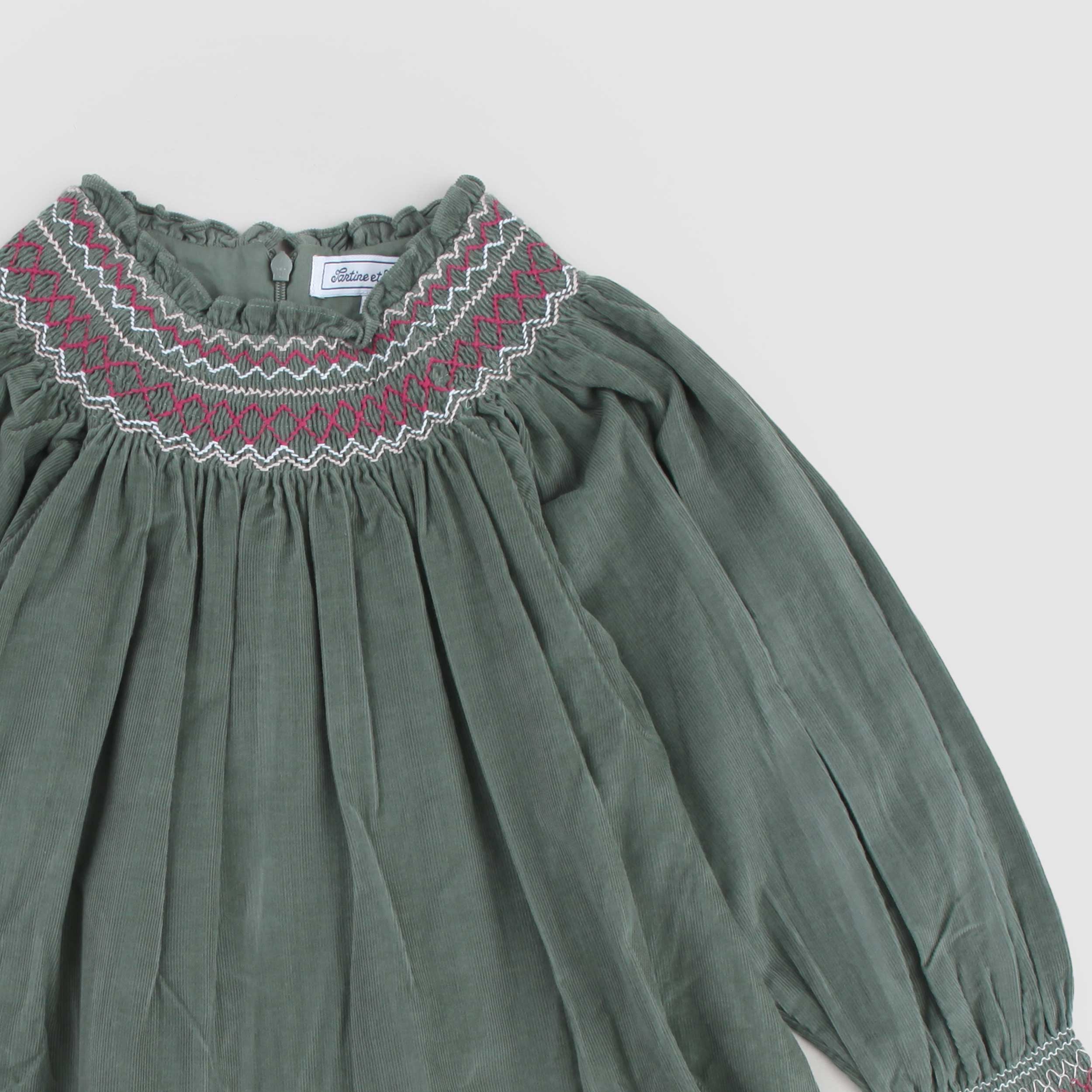 Abito Verde In Velluto By TARTINE ET CHOCOLAT - annameglio.com abbigliamento moda