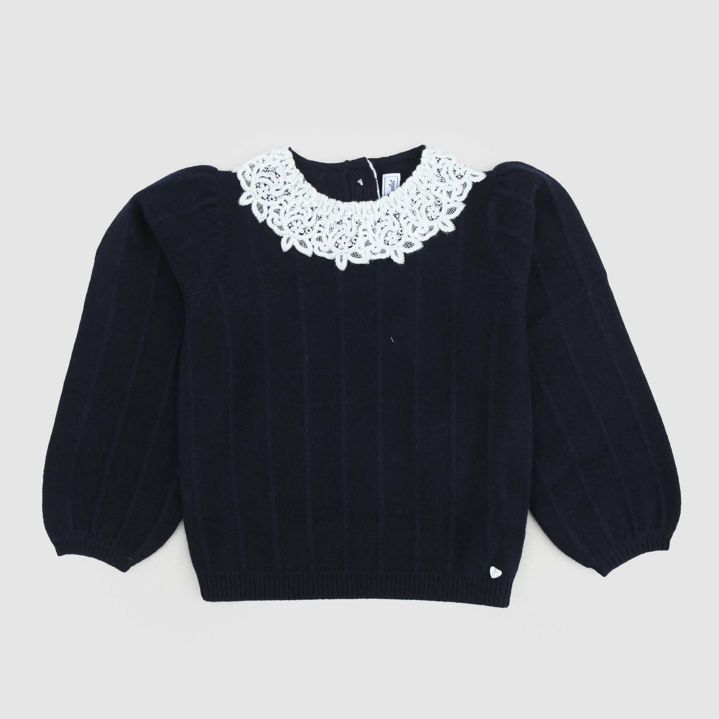 Maglioncino Blu E Finiture By TARTINE ET CHOCOLAT - annameglio.com abbigliamento moda