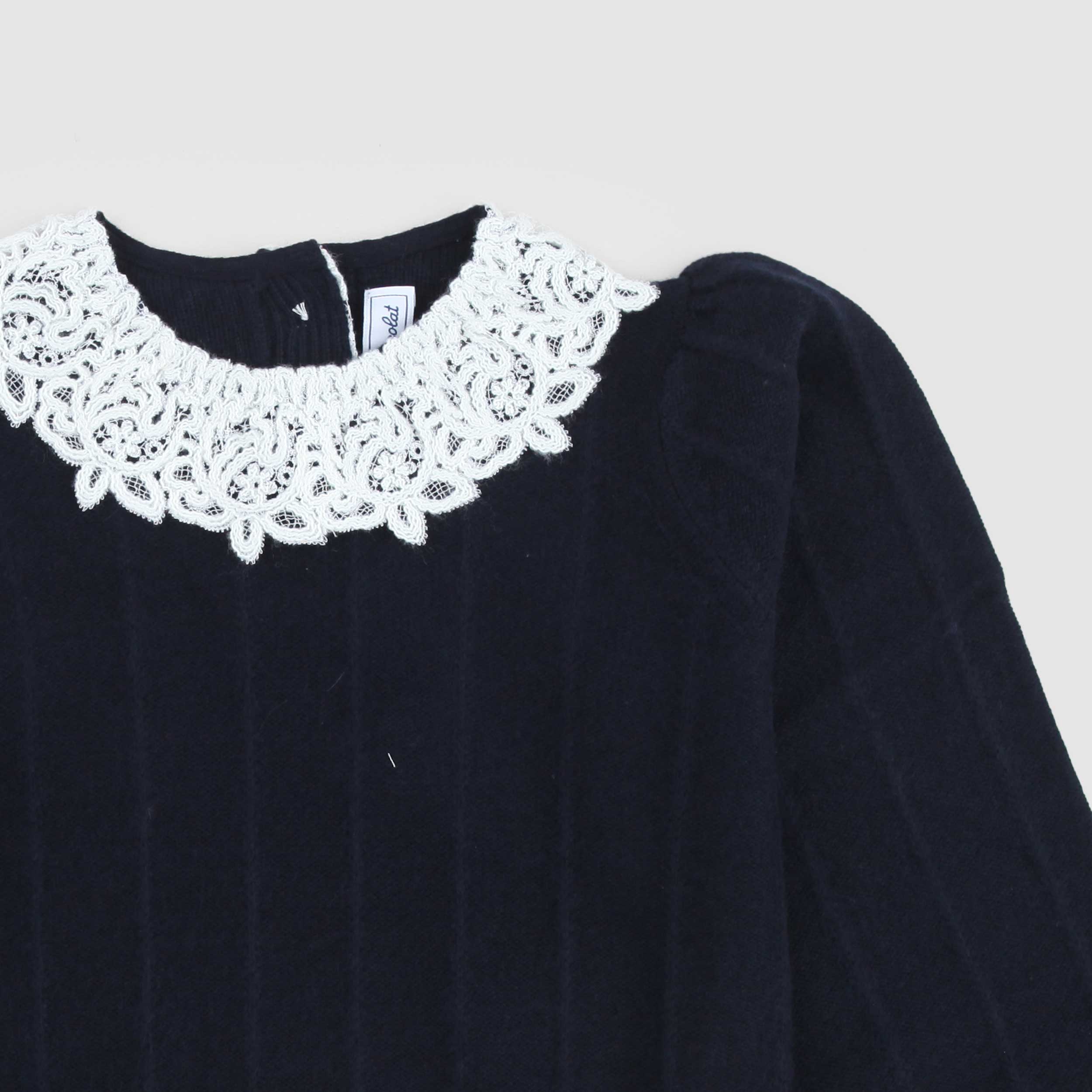 Maglioncino Blu E Finiture By TARTINE ET CHOCOLAT - annameglio.com abbigliamento moda