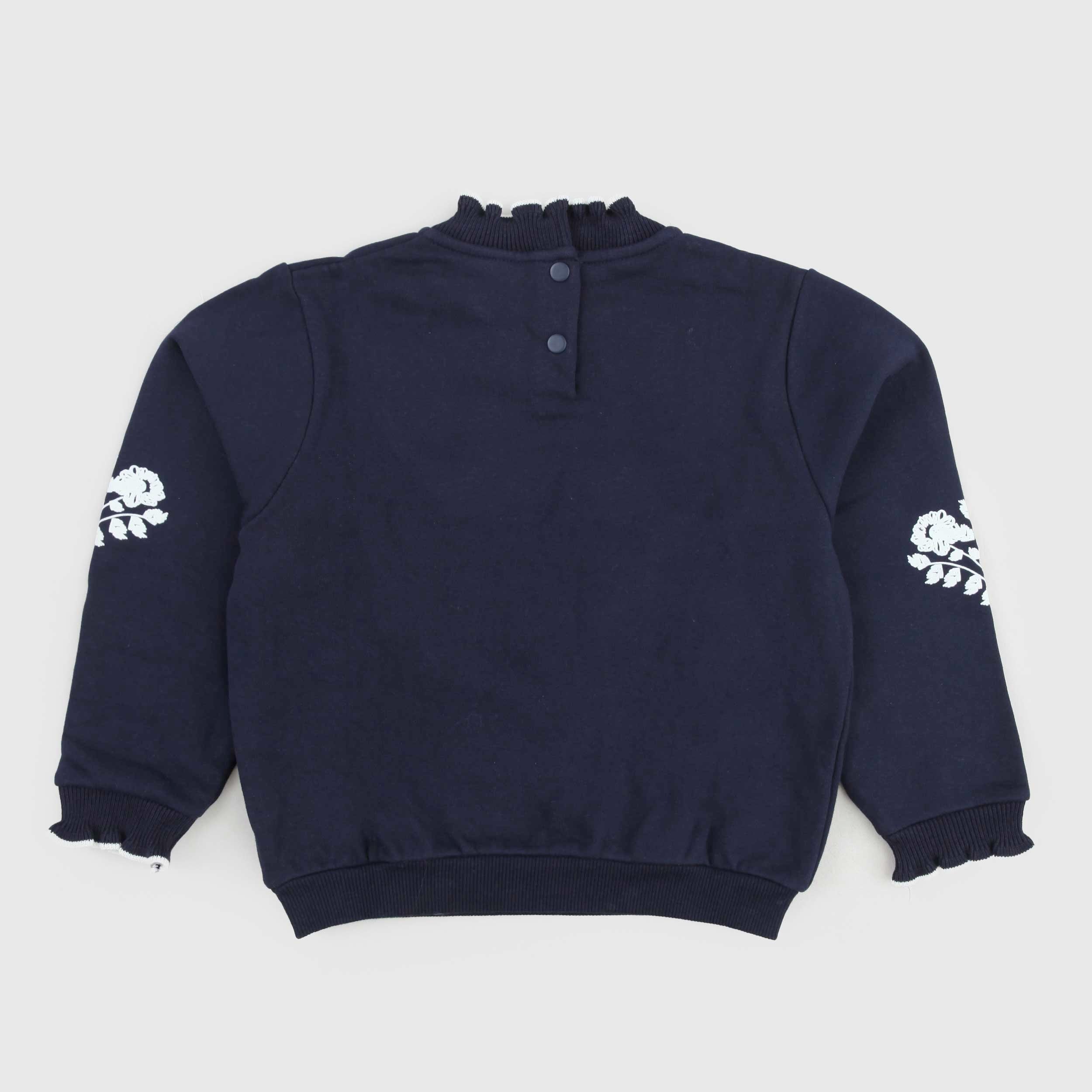 Felpa Blu E Motivo Floreale By TARTINE ET CHOCOLAT - annameglio.com abbigliamento moda