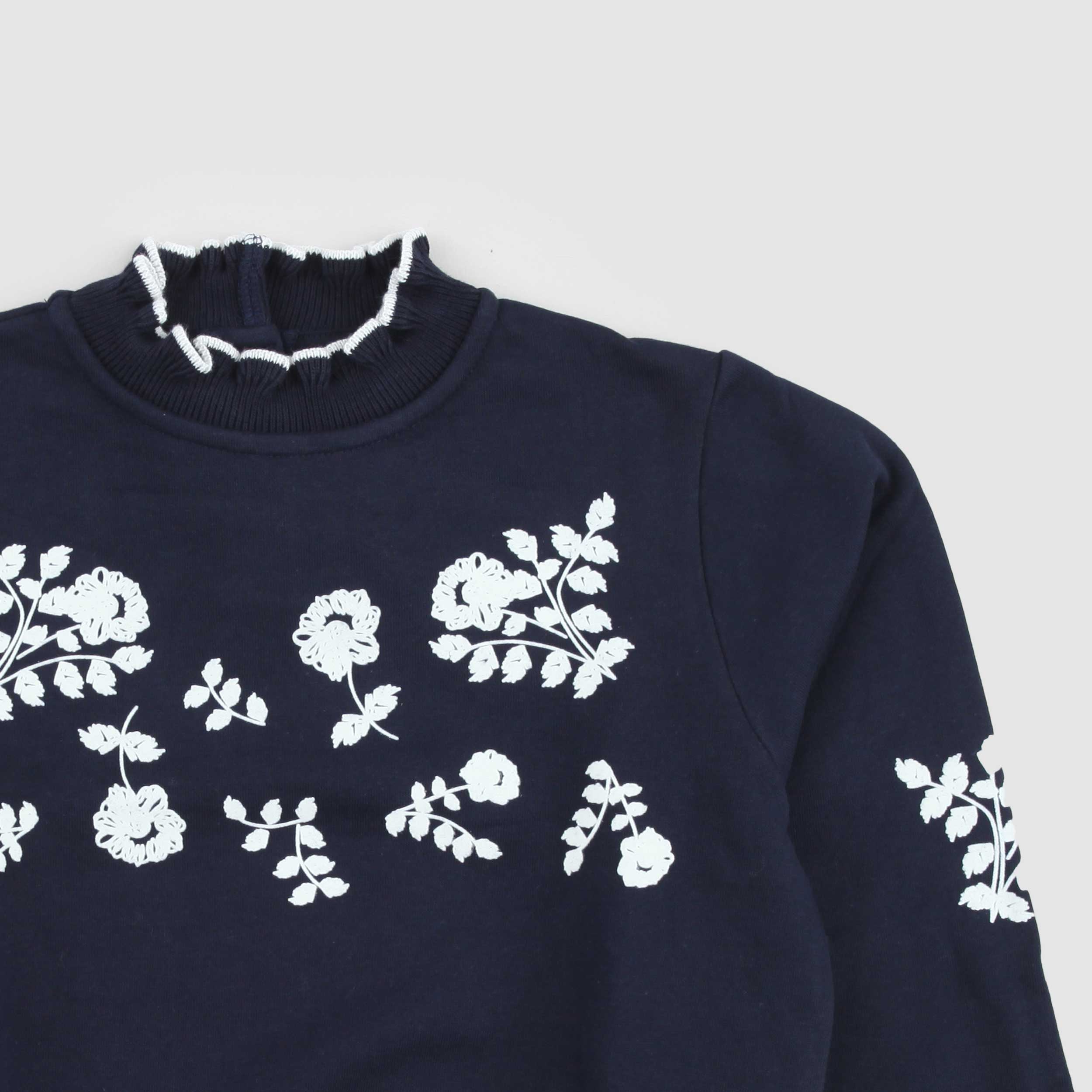 Felpa Blu E Motivo Floreale By TARTINE ET CHOCOLAT - annameglio.com abbigliamento moda