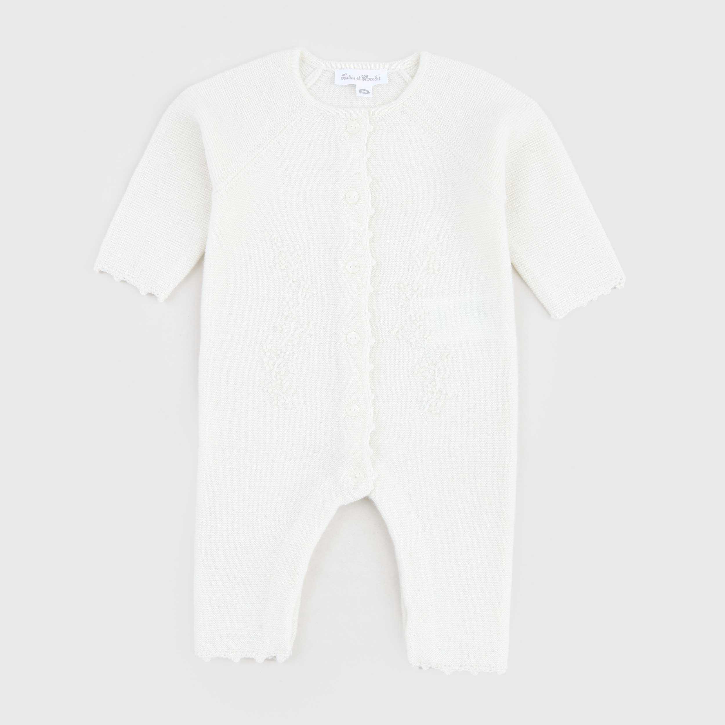 Tutina Latte Con Ricamo By TARTINE ET CHOCOLAT - annameglio.com abbigliamento moda