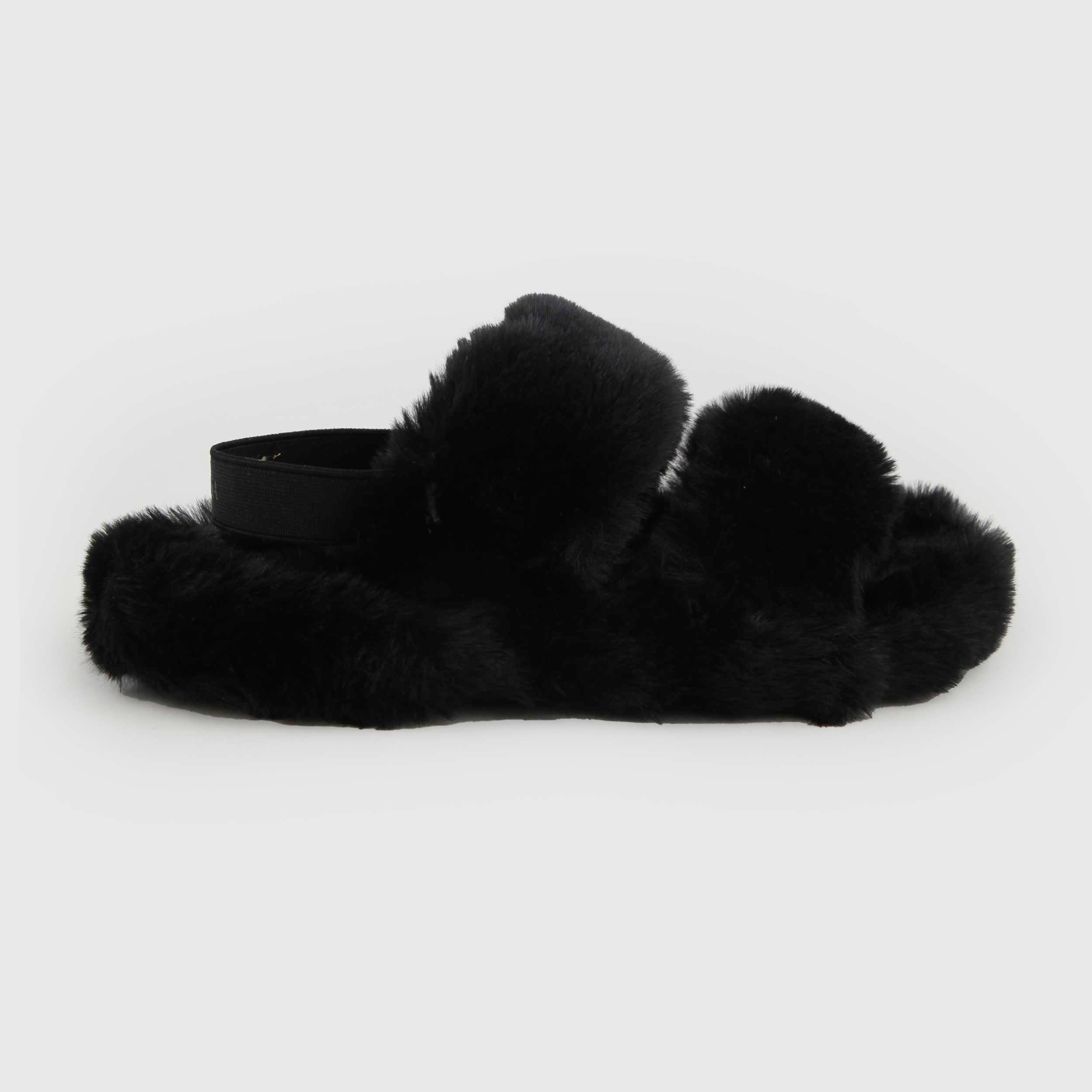 Ciabatta Nera In Peluche Firmata MONNALISA - annameglio.com abbigliamento moda