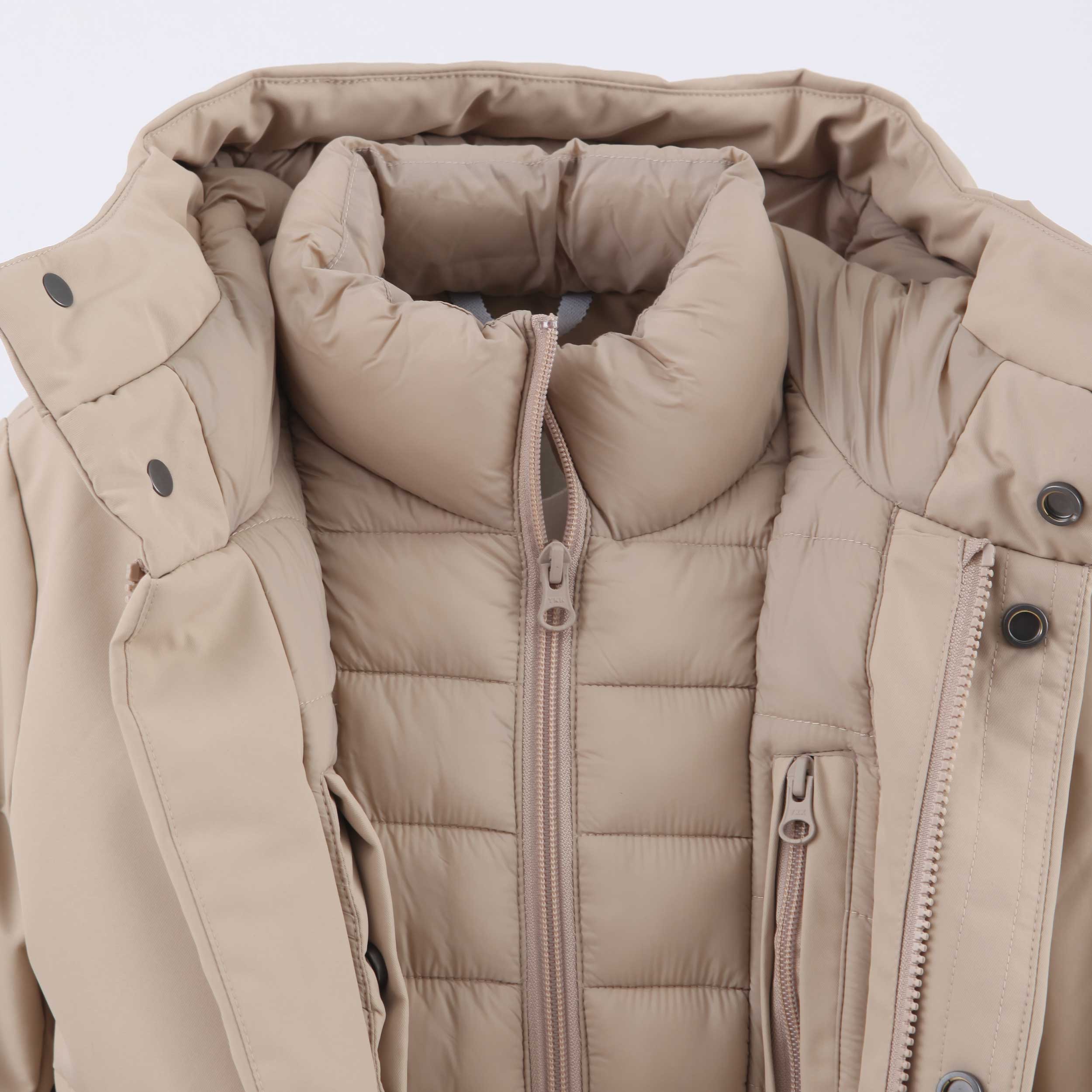 Giacca Piumino Beige Doppia Zip Firmata BOMBOOGIE - annameglio.com abbigliamento moda