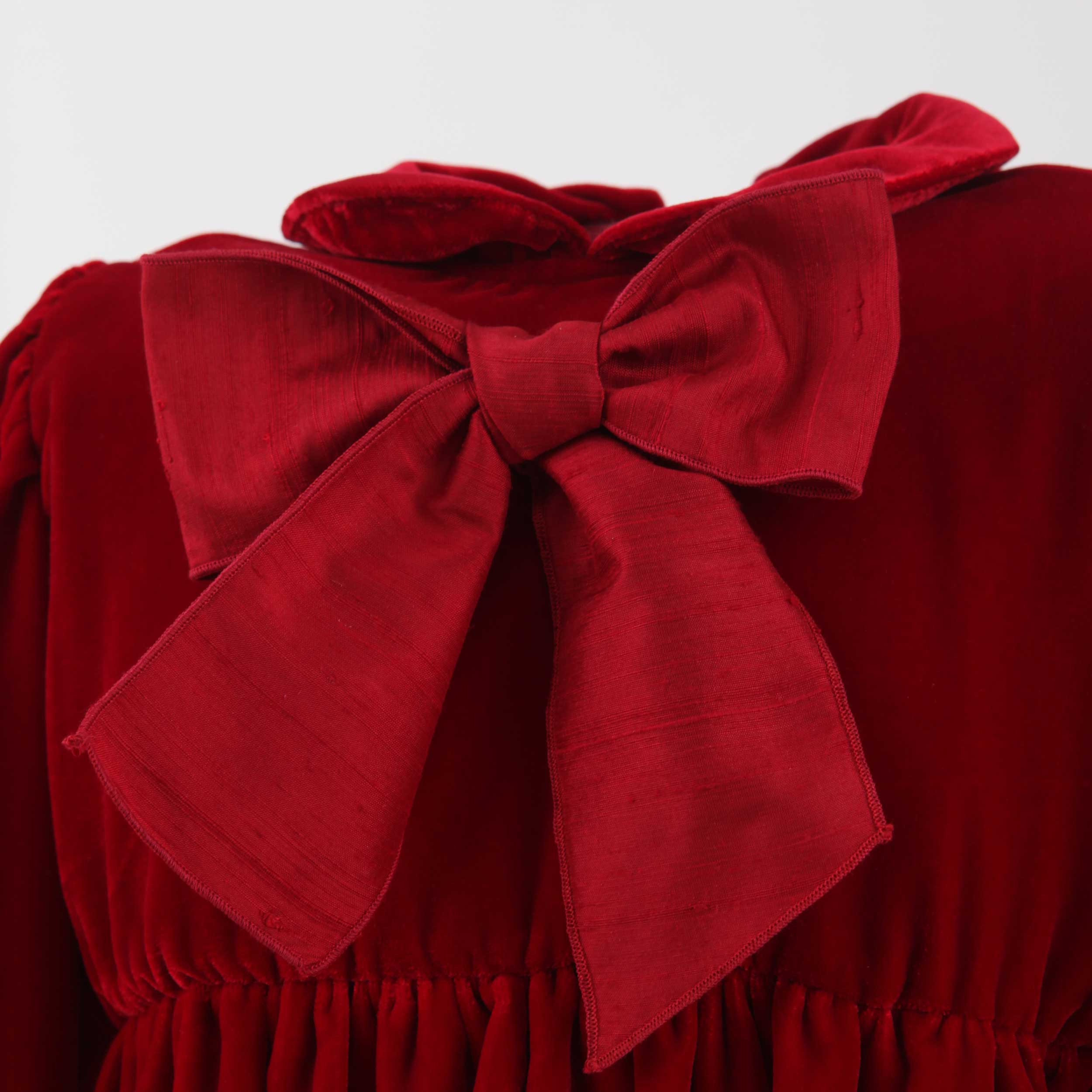 Abito In Velluto Rosso Con Fiocco Firmato COLIBRI - annameglio.com abbigliamento moda