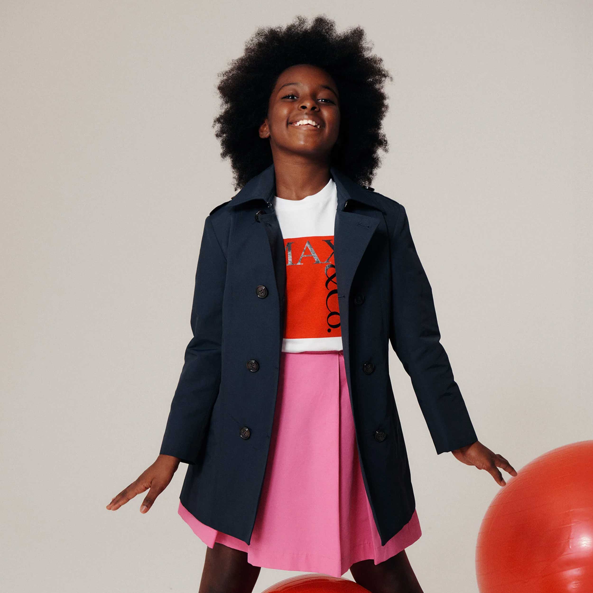 cappotto trench blu ragazza