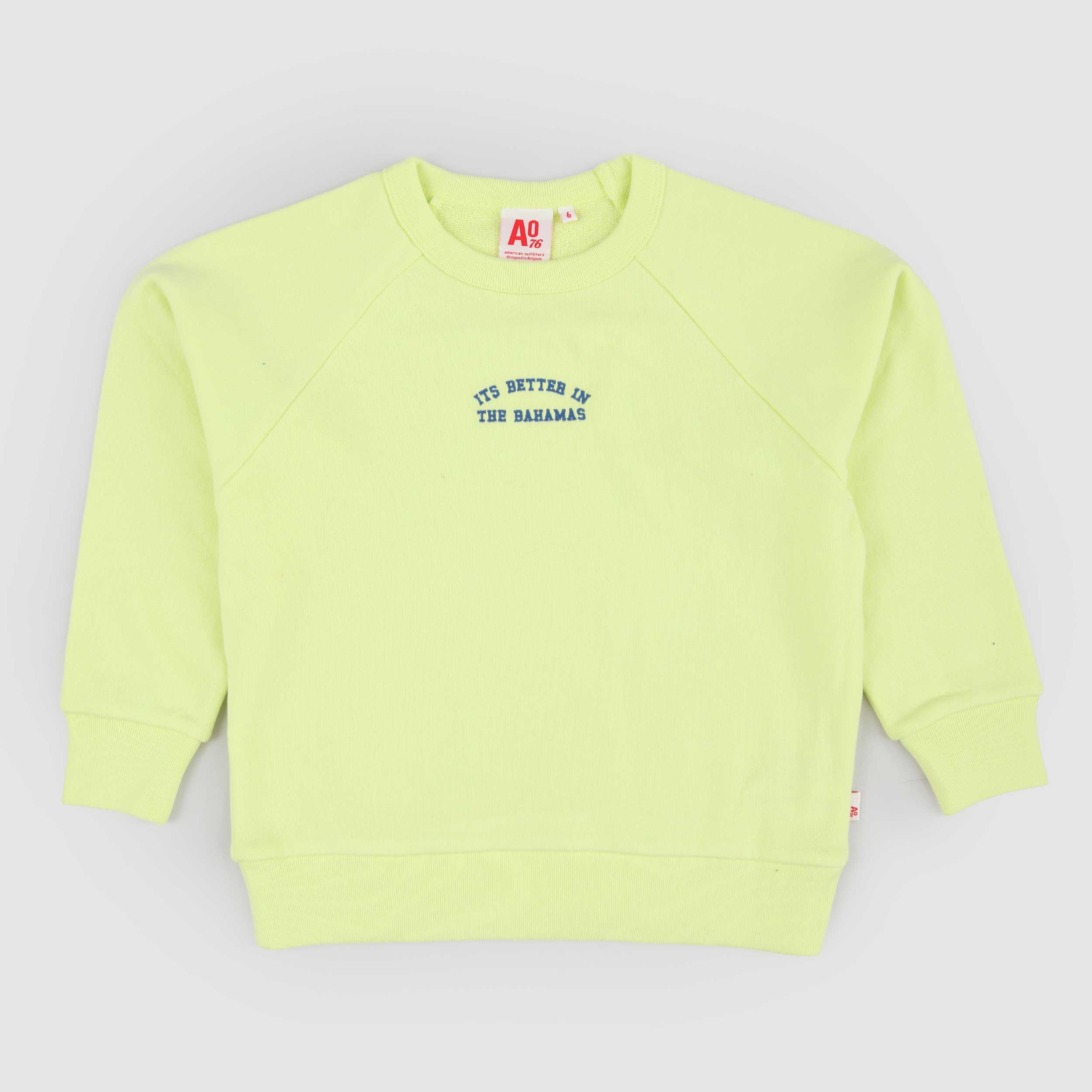 Felpa Giallo Fluo con Piccolo Logo Firmata AMERICAN OUTFITTERS