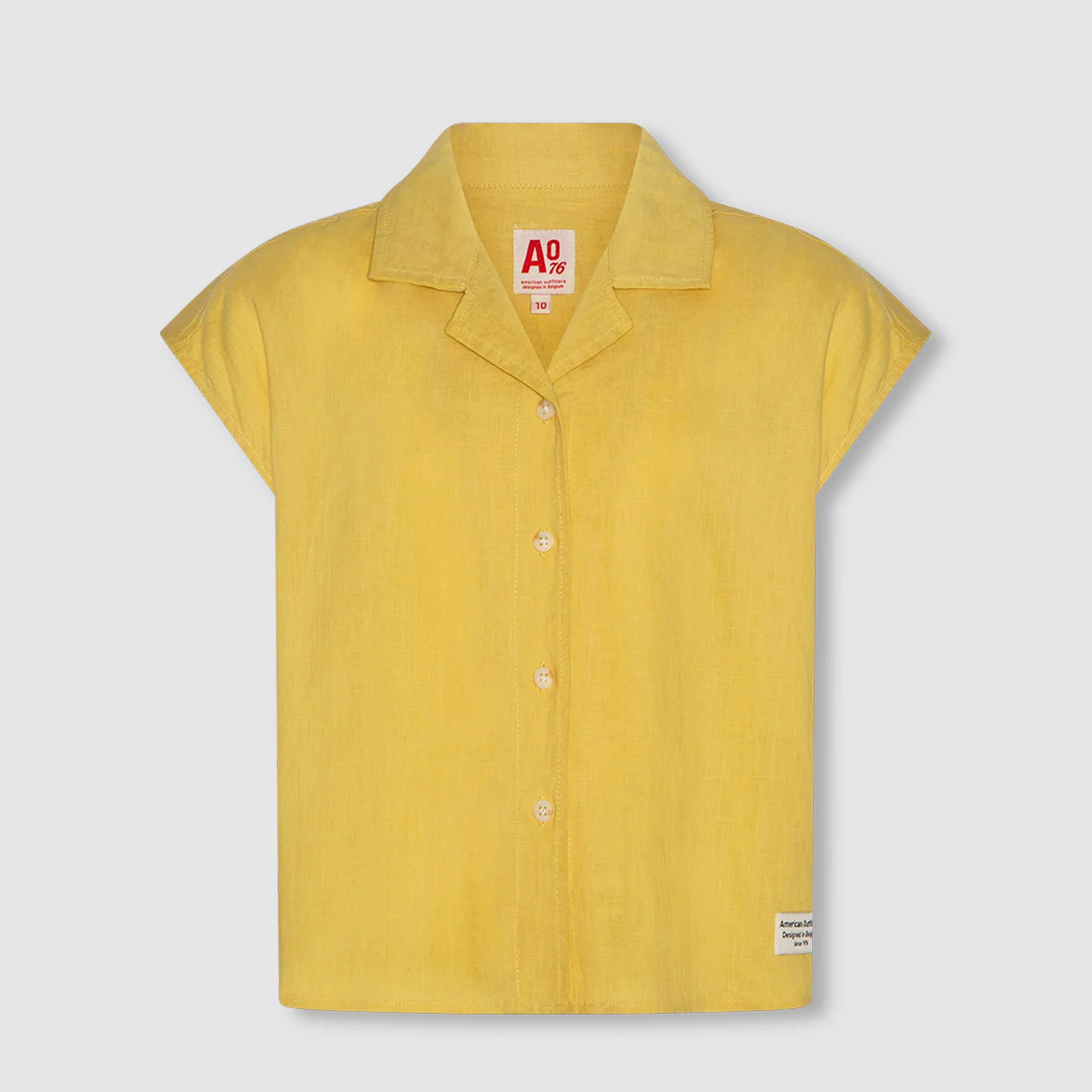 Camicia Giallo Ocra Smanicata Firmata AMERICAN OUTFITTERS