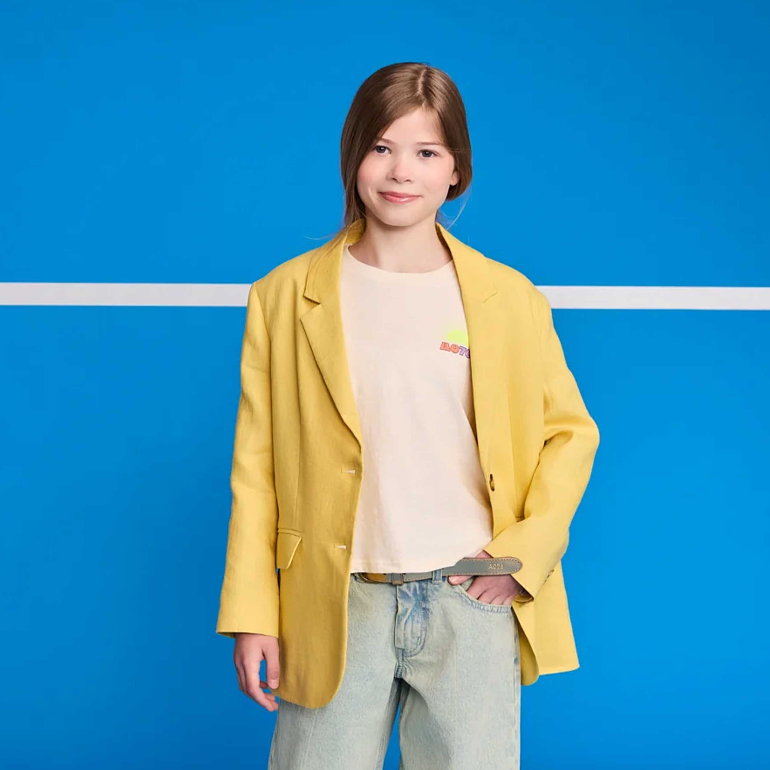 Giacca Giallo Ocra in Lino Firmata AMERICAN OUTFITTERS