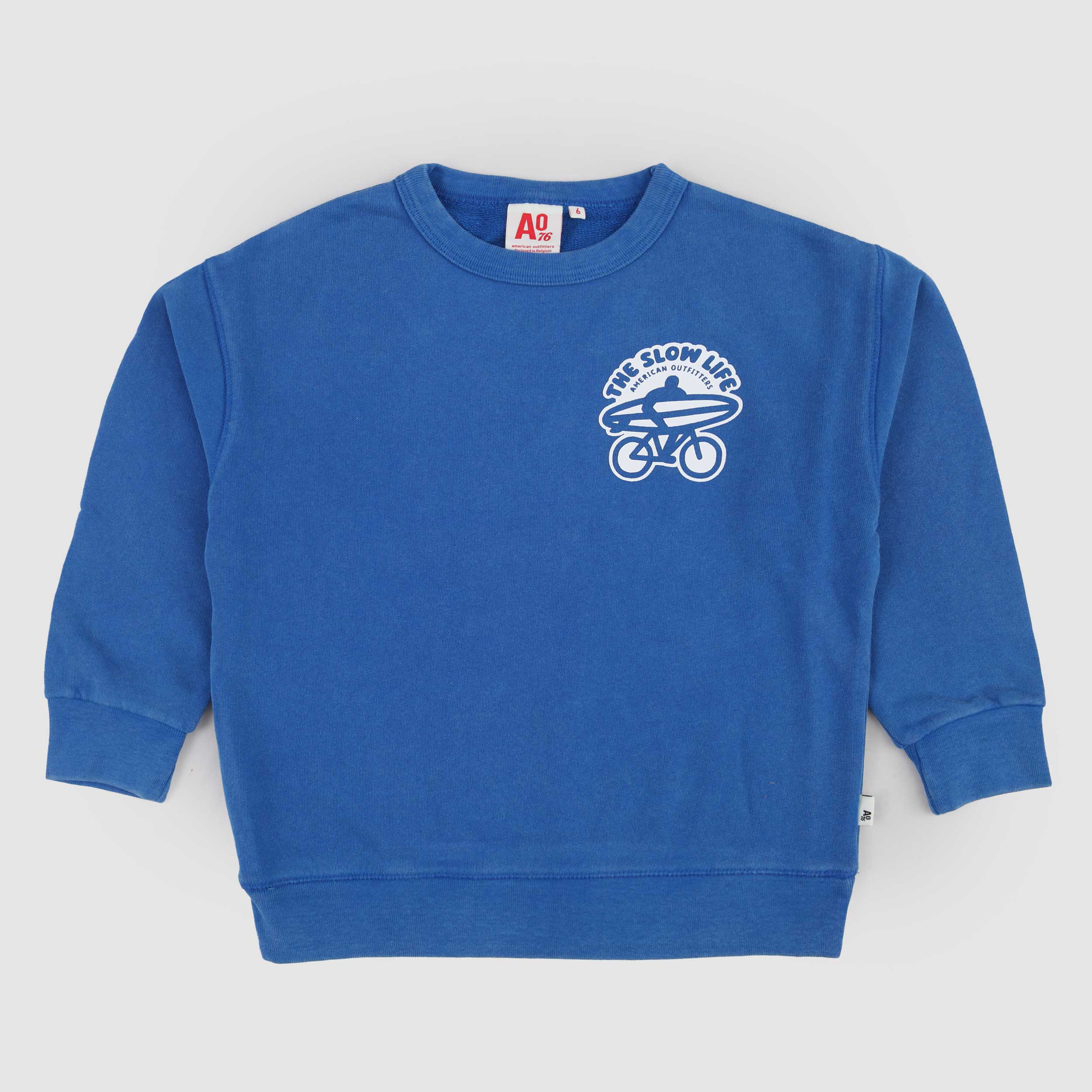 Felpa Azzurra con Stampa Iconica Firmata AMERICAN OUTFITTERS