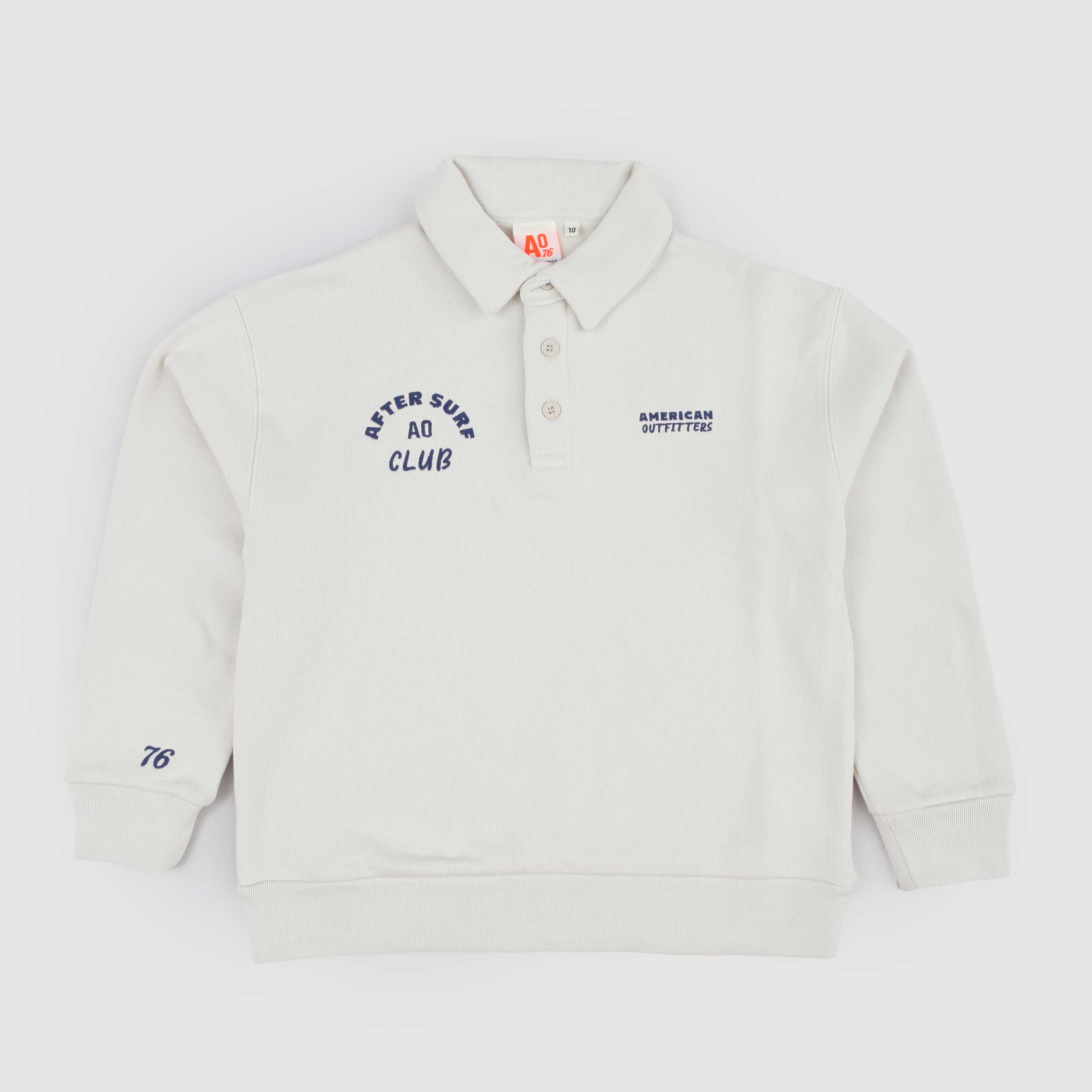 Felpa Bianca Modello Polo Firmata AMERICAN OUTFITTERS