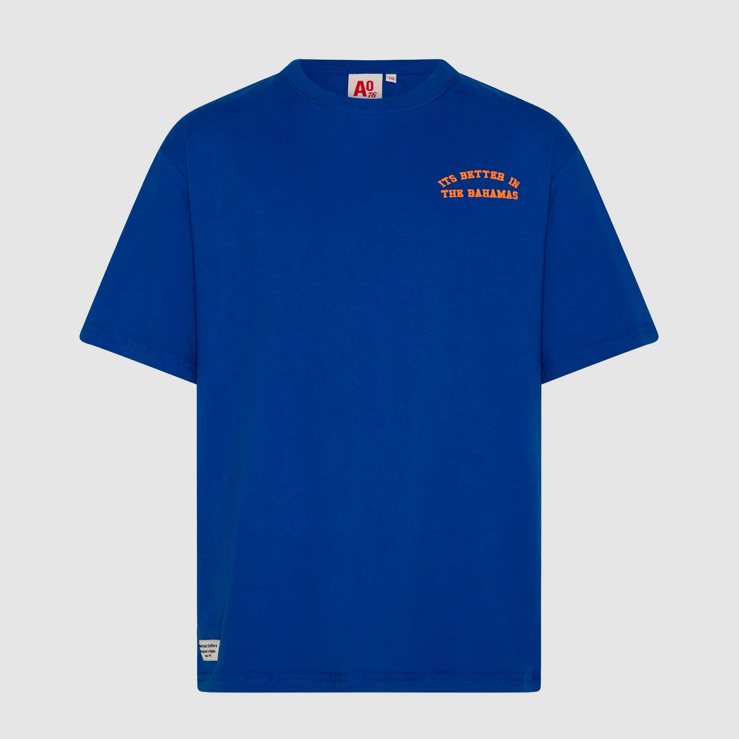 T-shirt Blu con Logo a Contrasto Firmata AMERICAN OUTFITTERS