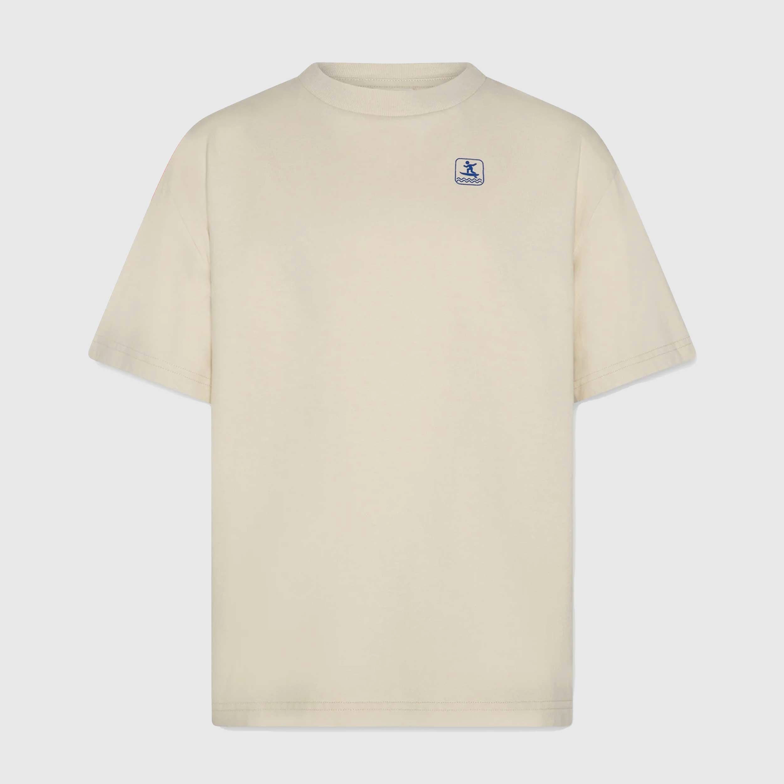 T-shirt Beige con Piccola Stampa Firmata AMERICAN OUTFITTERS