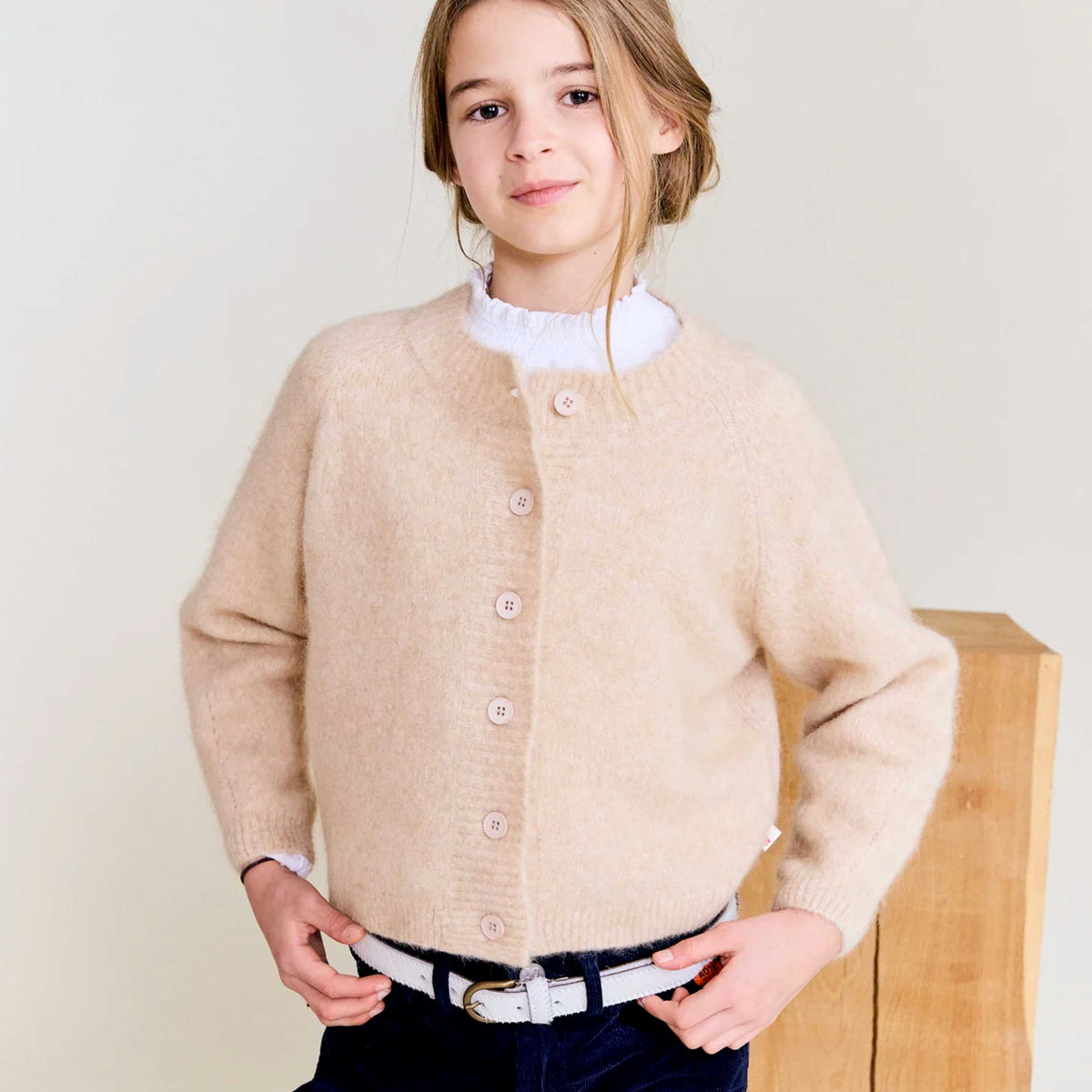 Hazelnut Cardigan in Wool and Mohair for Girl by AMERICAN OUTFITTERS