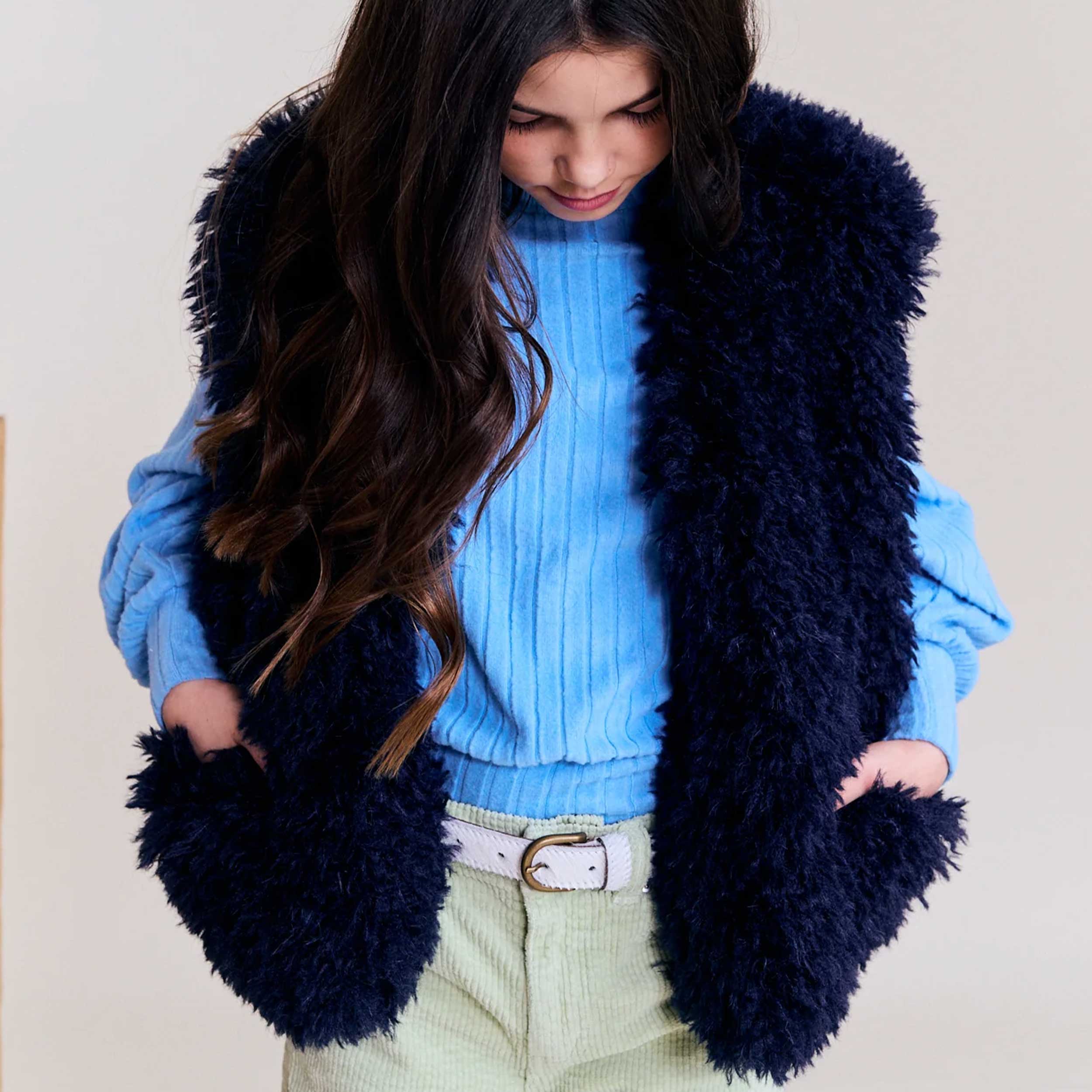 Gilet Blu in Finta Pelliccia per Ragazza by AMERICAN OUTFITTERS