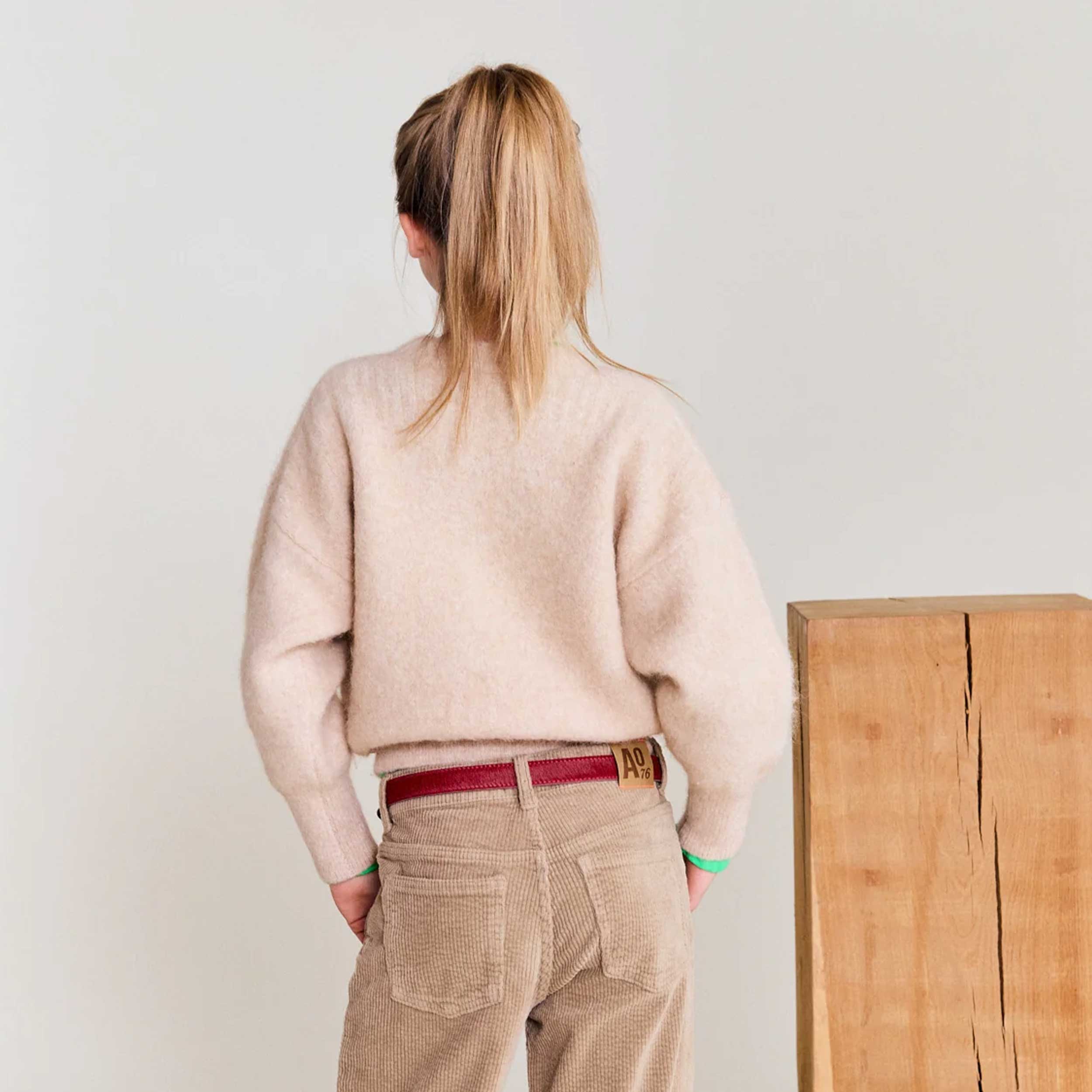 Beige Pullover with Girl Work by AMERICAN OUTFITTERS