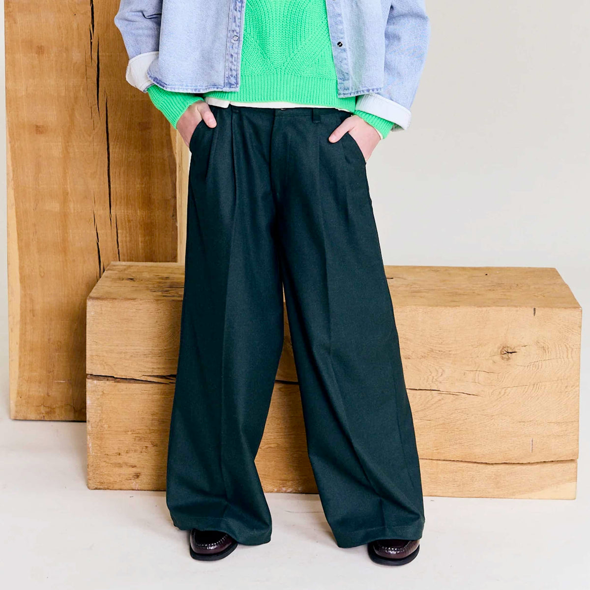 Pantaloni Verdi Wide per Ragazzo AMERICAN OUTFITTERS