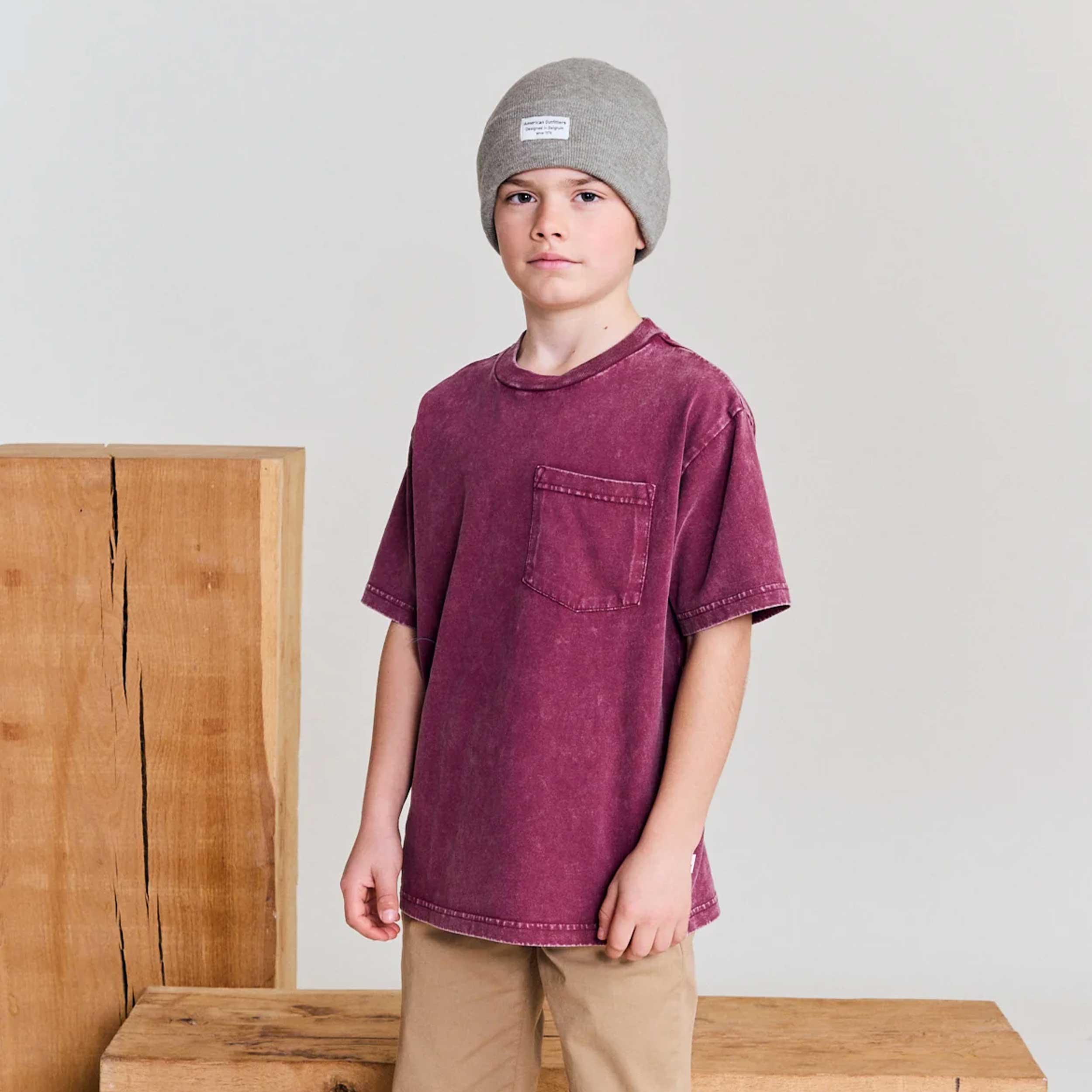 T-Shirt Color Vinaccio con Taschino per Ragazzo by AMERICAN OUTFITTERS