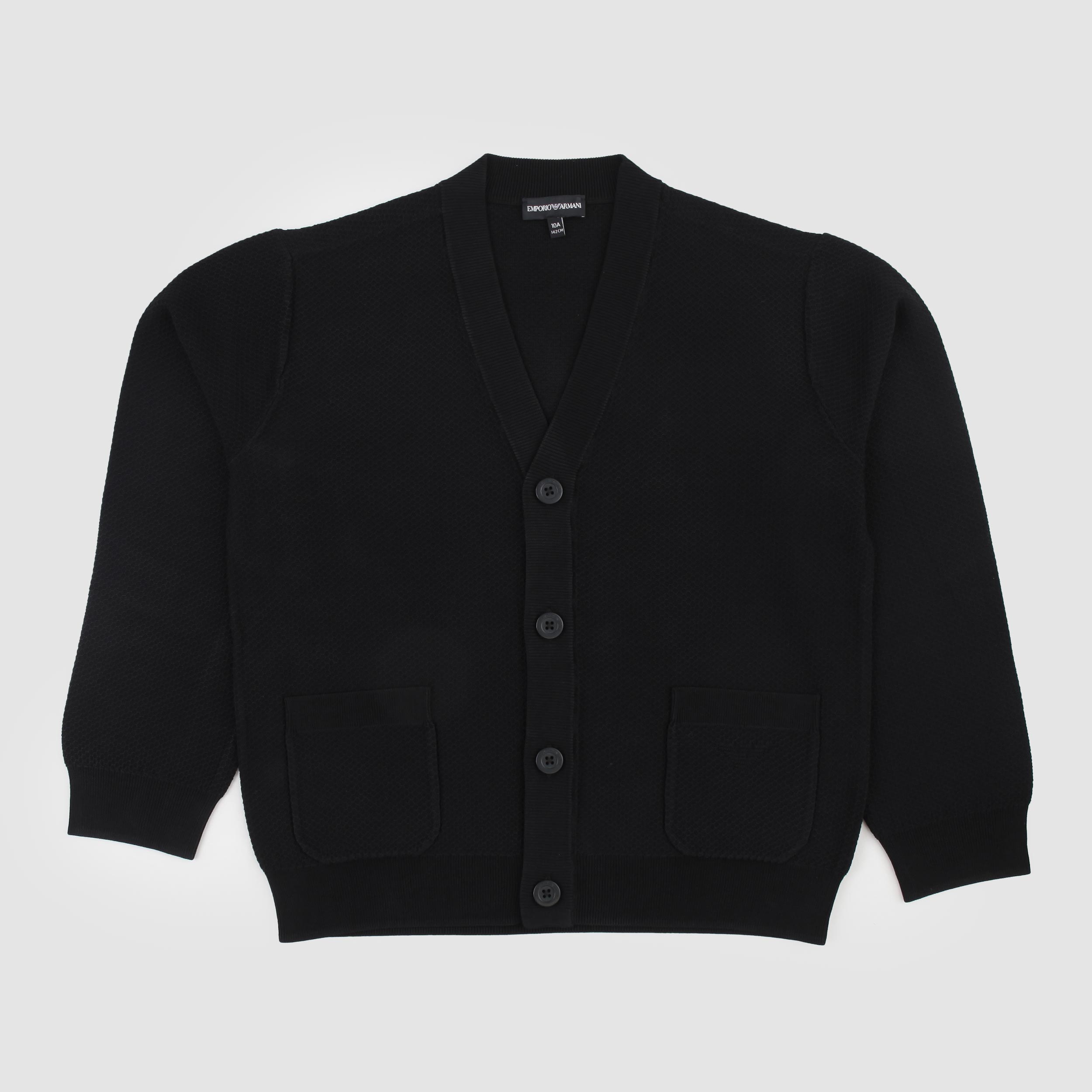 Cardigan Blu con Logo Ricamato Firmato ARMANI JUNIOR