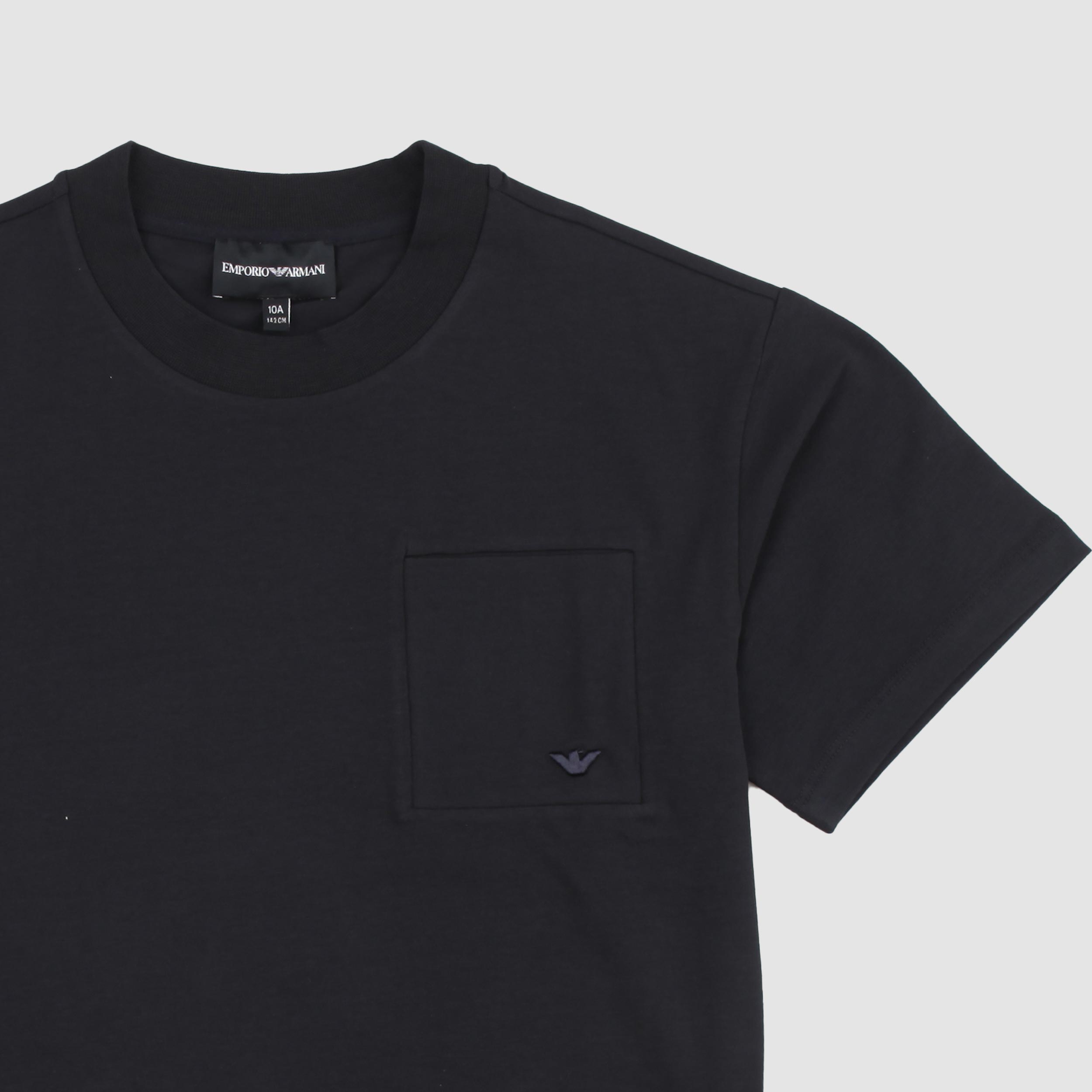 T-shirt Blu con Piccolo Logo Firmata ARMANI JUNIOR