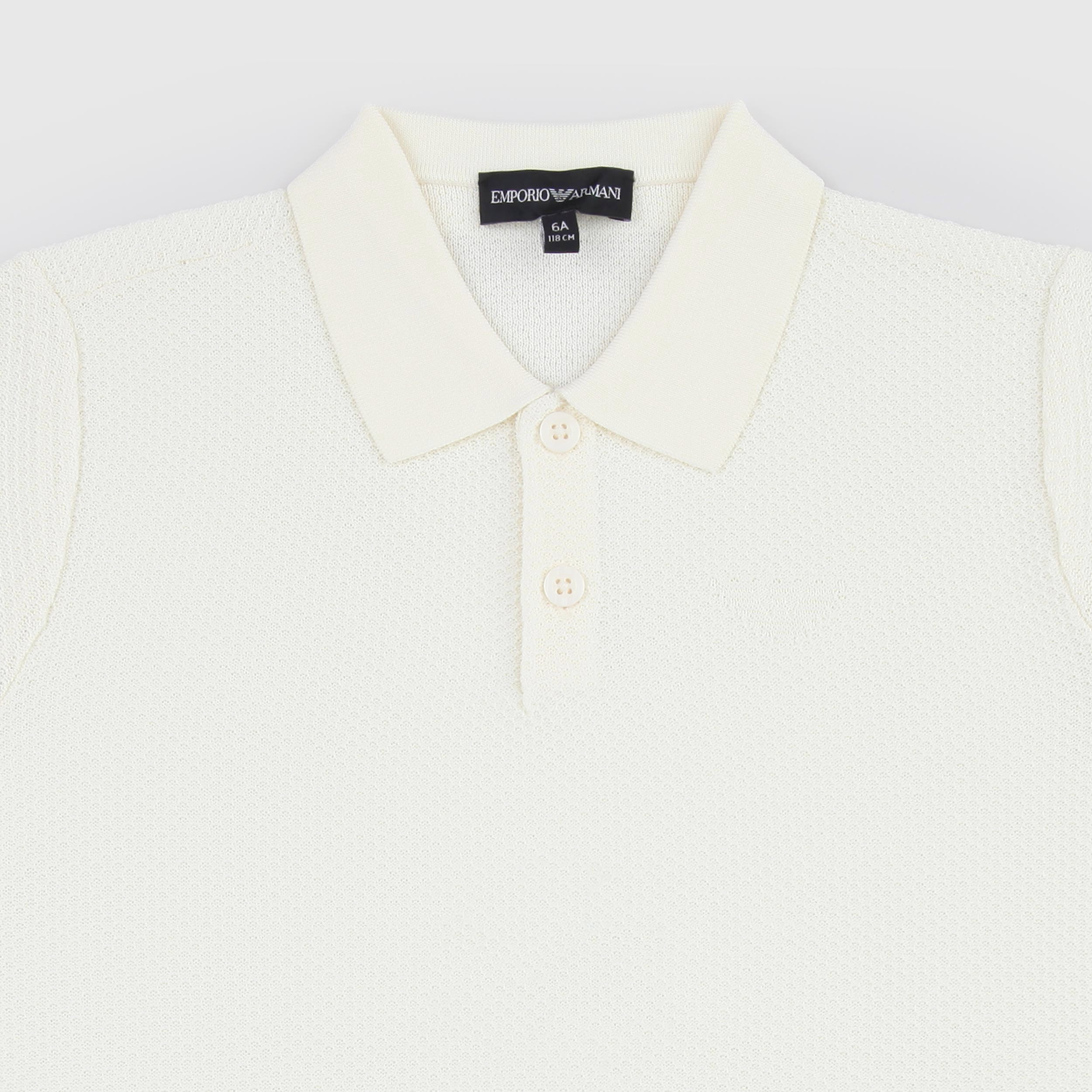 White Polo Shirt with Small Detailing by ARMANI JUNIOR