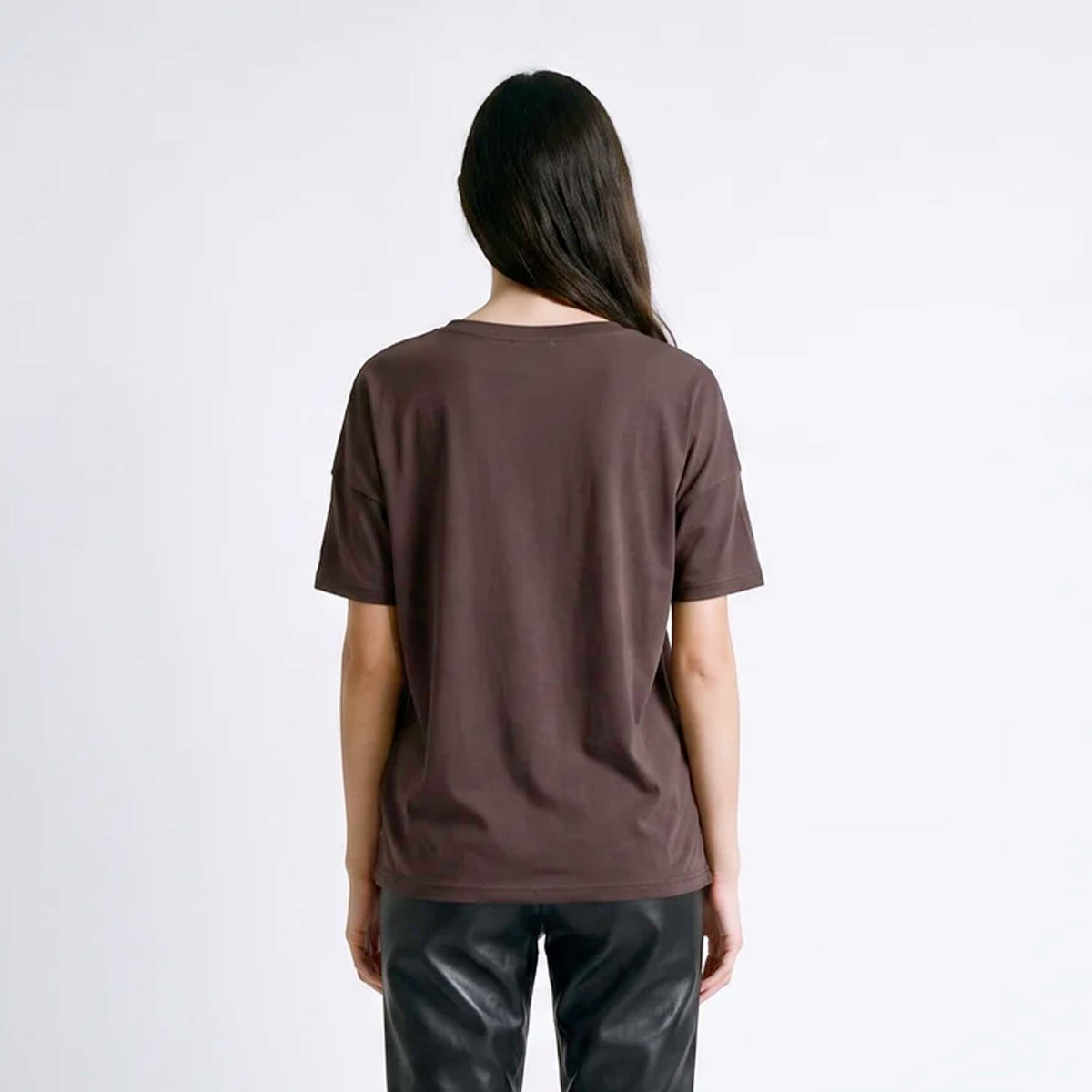 T-shirt Maraura Marrone in Tencel per Donna by ARTLOVE