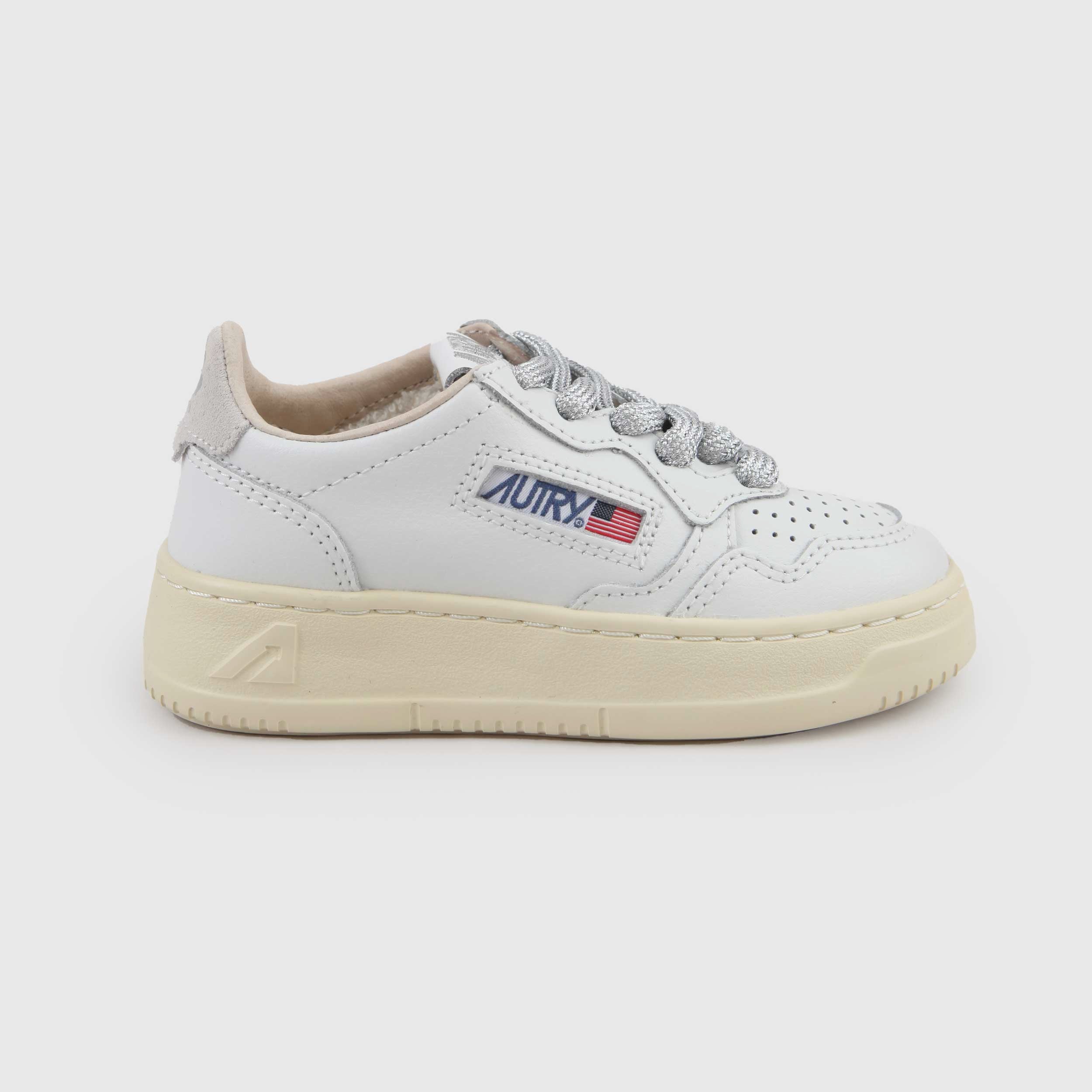 Sneakers Medalist Low Bianco e Beige Firmata AUTRY