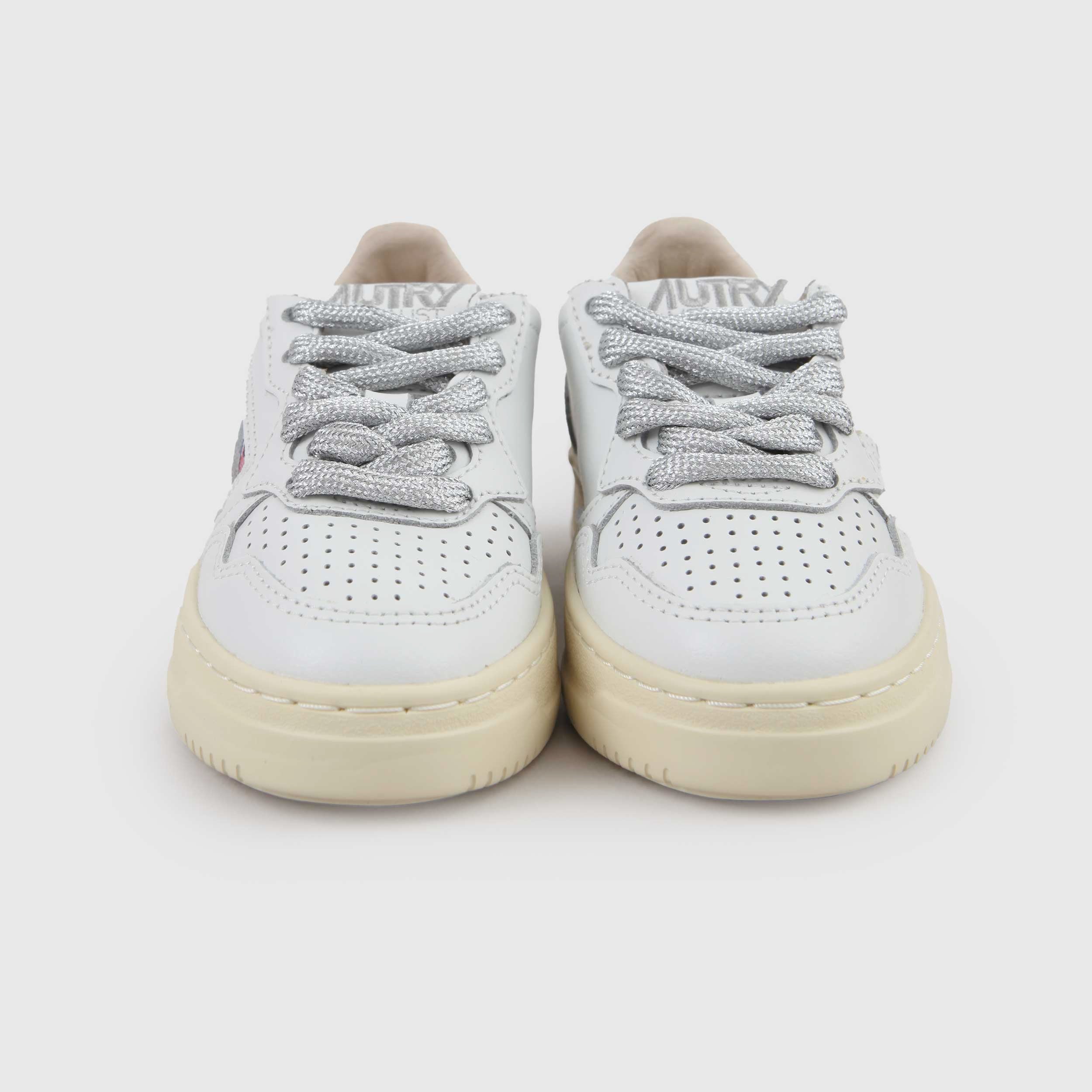Sneakers Medalist Low Bianco e Beige Firmata AUTRY