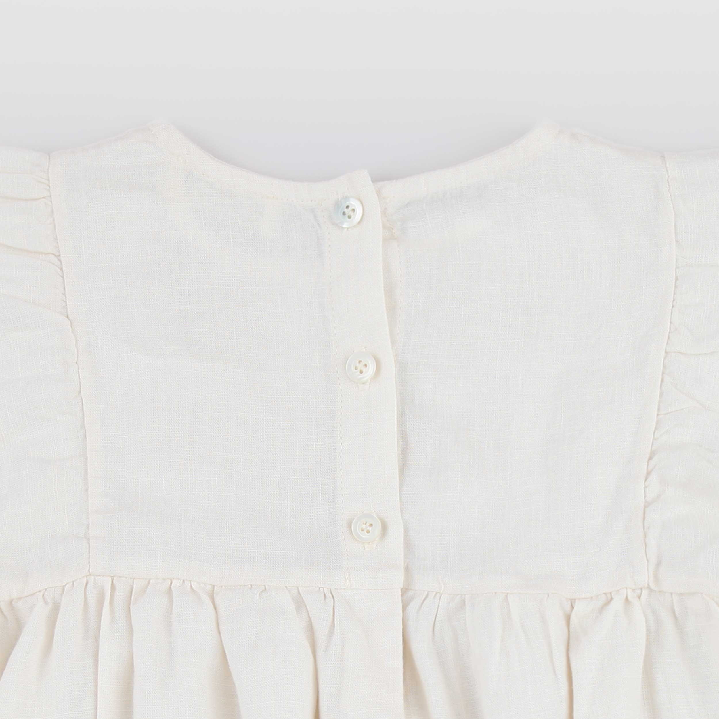 Abito Beige con Ricamo Floreale Firmato BABE AND TESS