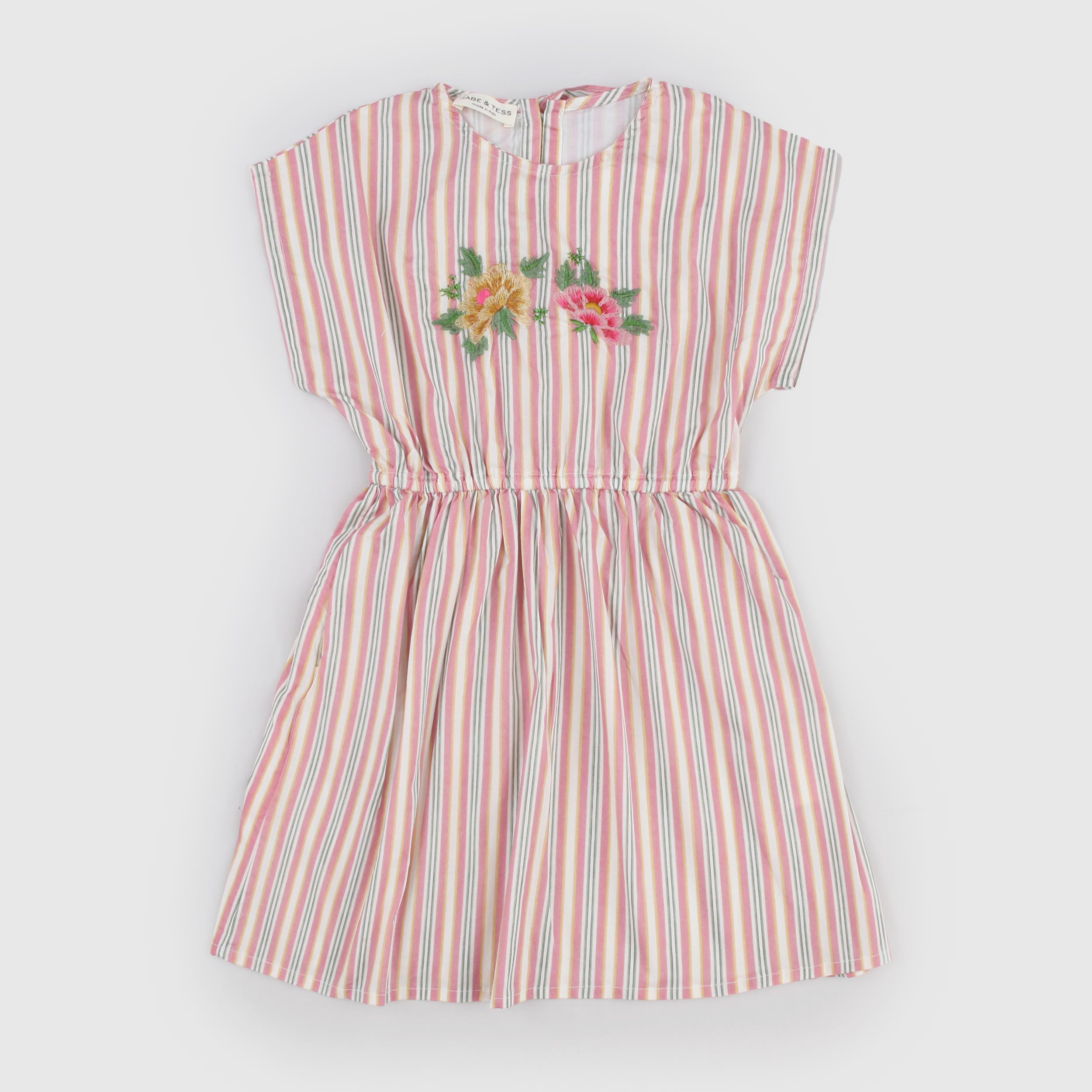 Abito Rosa e Verde a Righe Firmato BABE AND TESS