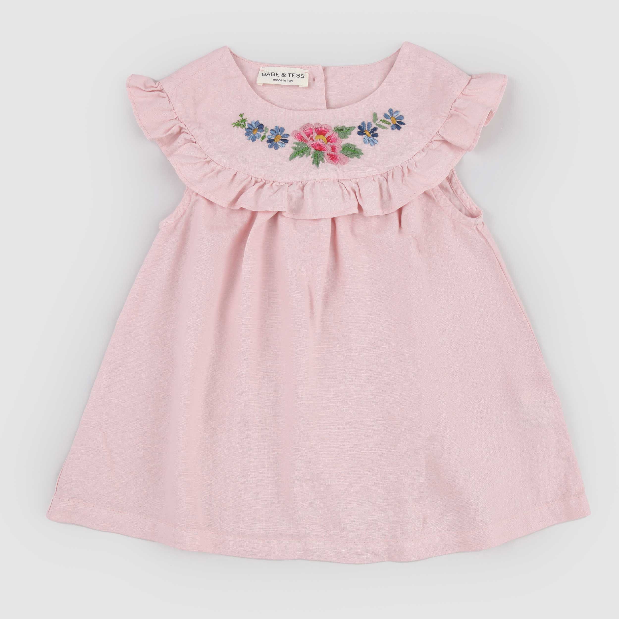 Abito Rosa con Collo Tondo Firmato BABE AND TESS