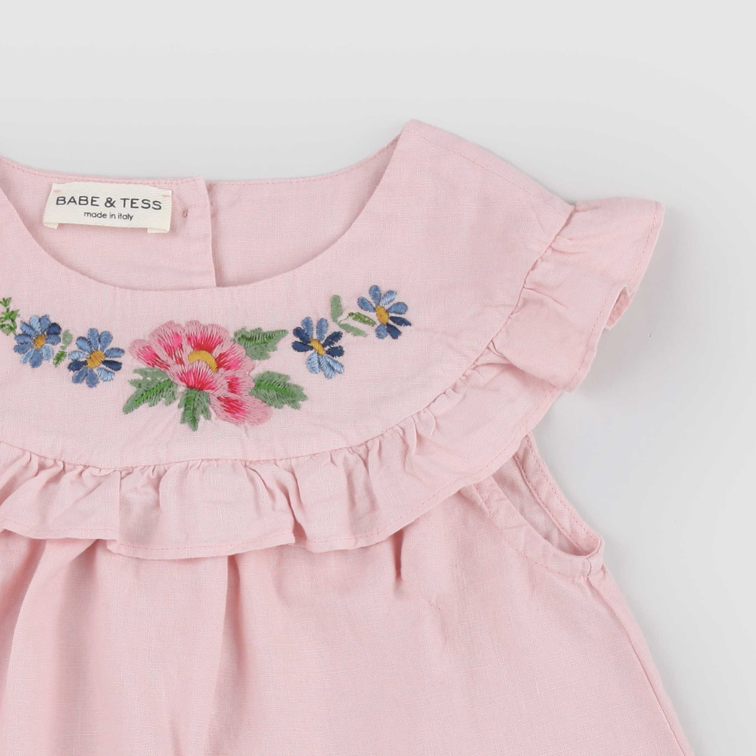 Abito Rosa con Collo Tondo Firmato BABE AND TESS